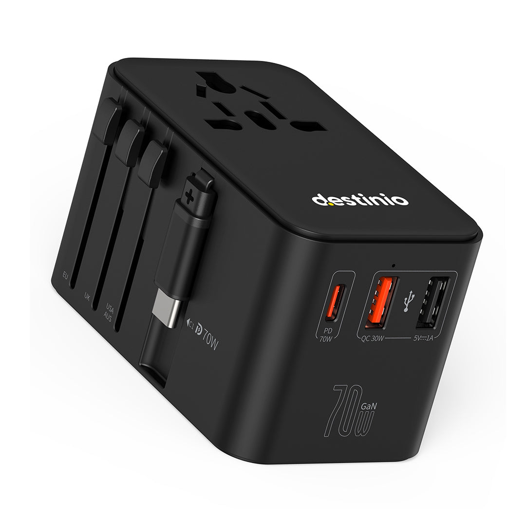 70W Type C Gan International Travel Adapter