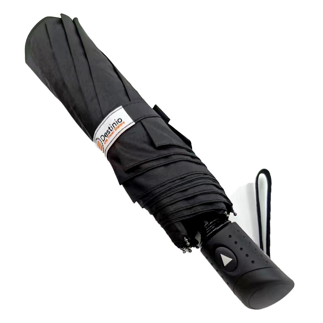 Destinio Umbrella - Black 21 Inch | Auto Open-Close, Wind-Resistant, Compact Design