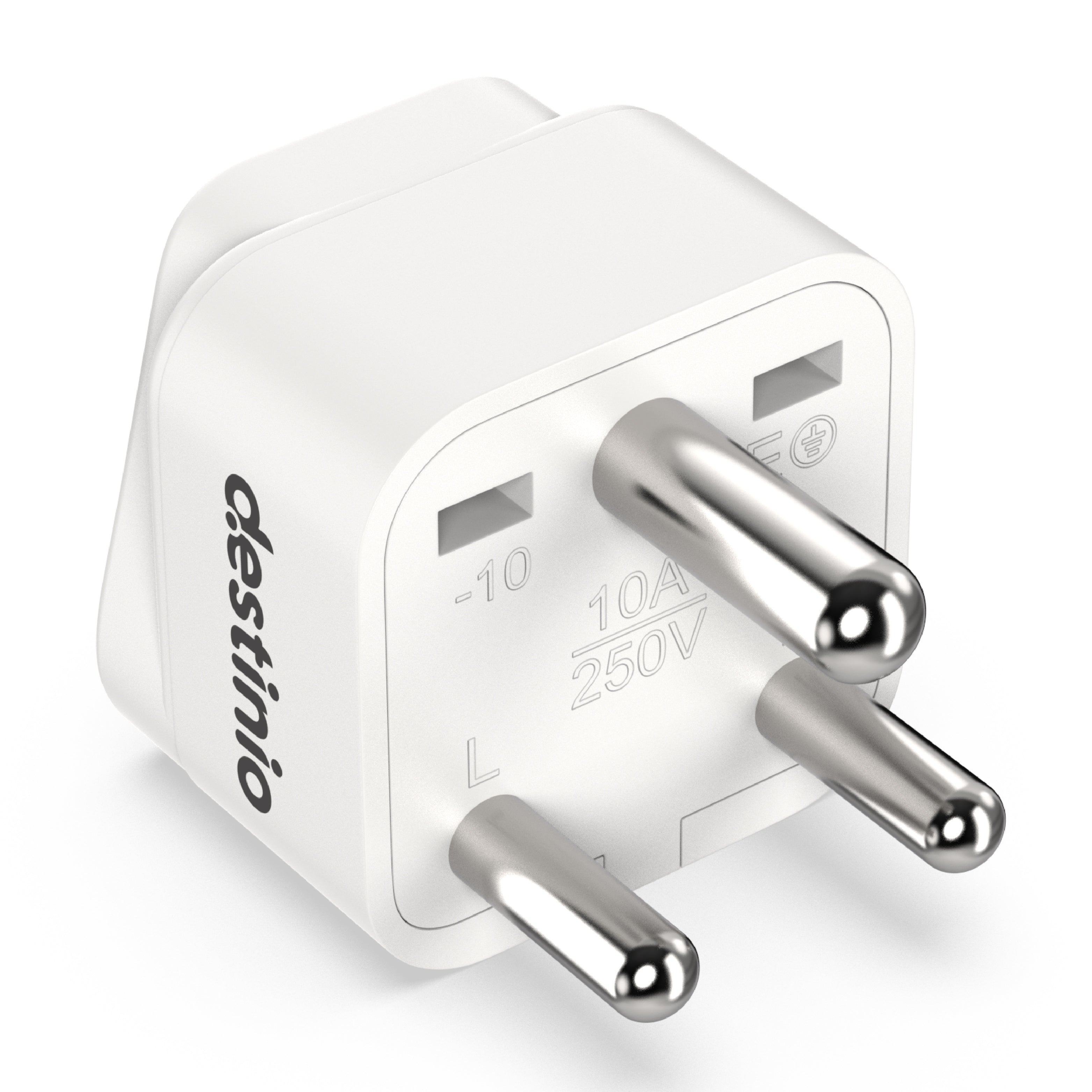 Destinio Travel Adapters (Type D (World to India Travel Adapter), (Pack of 1))