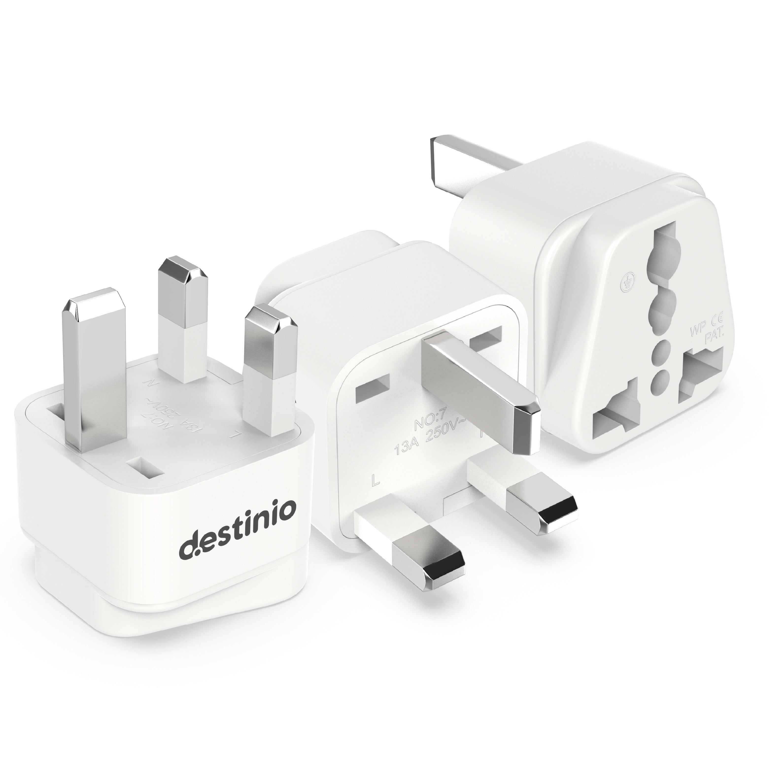 Destinio Travel Adapters (Type E/F (Europe Travel Adapter), (Pack of 3))