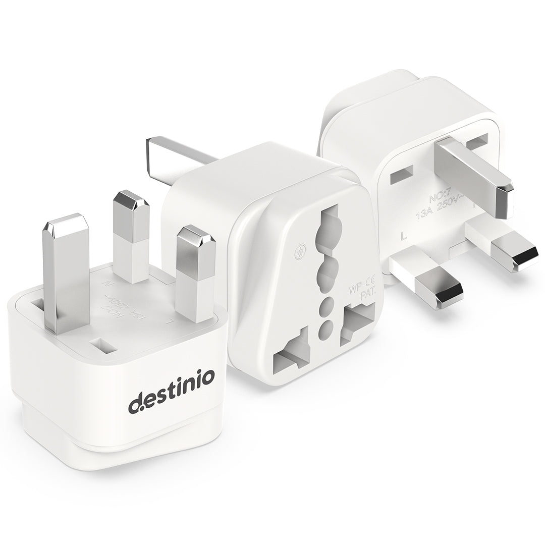 Destinio Travel Adapters (Type E/F (Europe Travel Adapter), (Pack of 3))