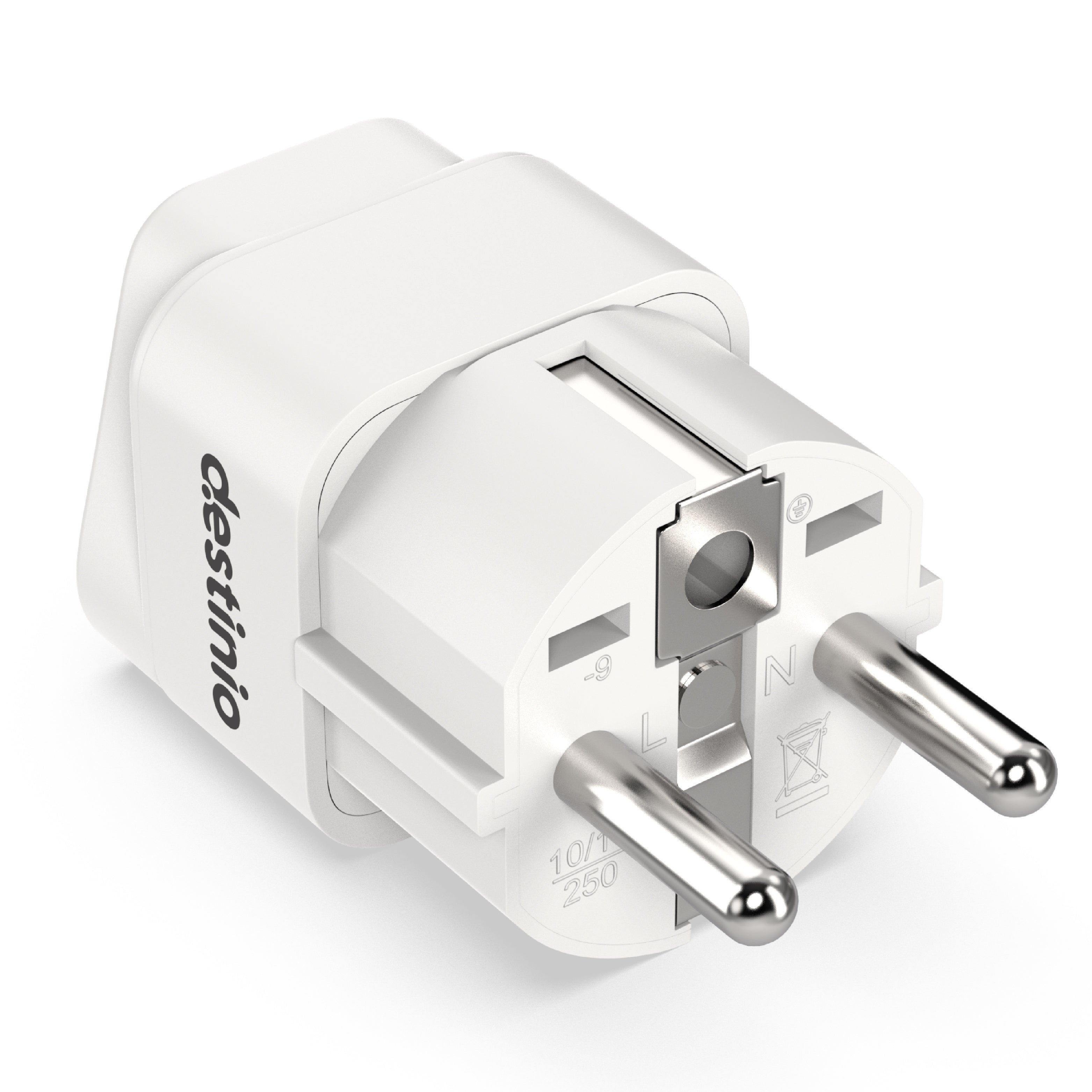 Destinio Travel Adapters (Type E/F (Europe Travel Adapter), (Pack of 1))