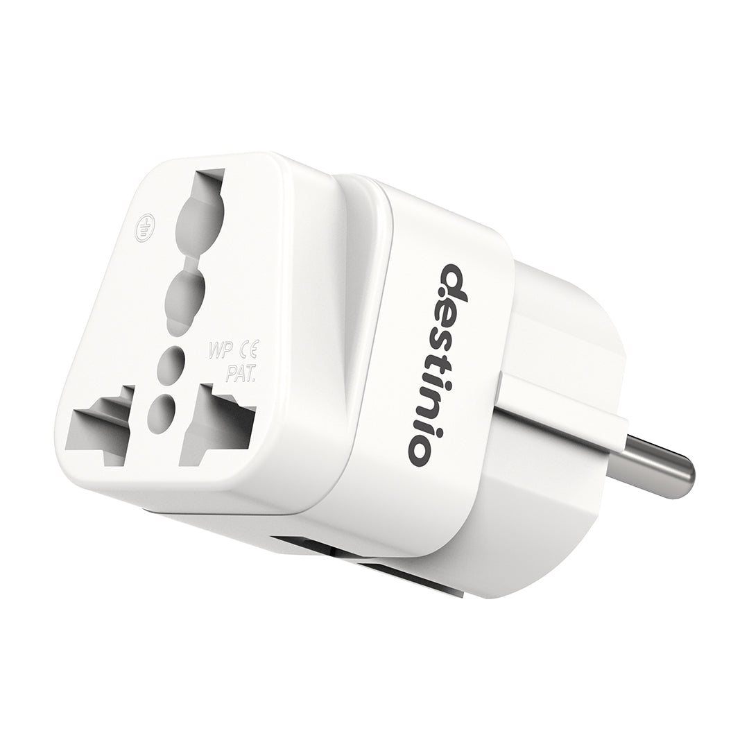 Destinio Multi Adapter Type E/F - Europe | Universal Compatibility, Safety Certified, Durable Design