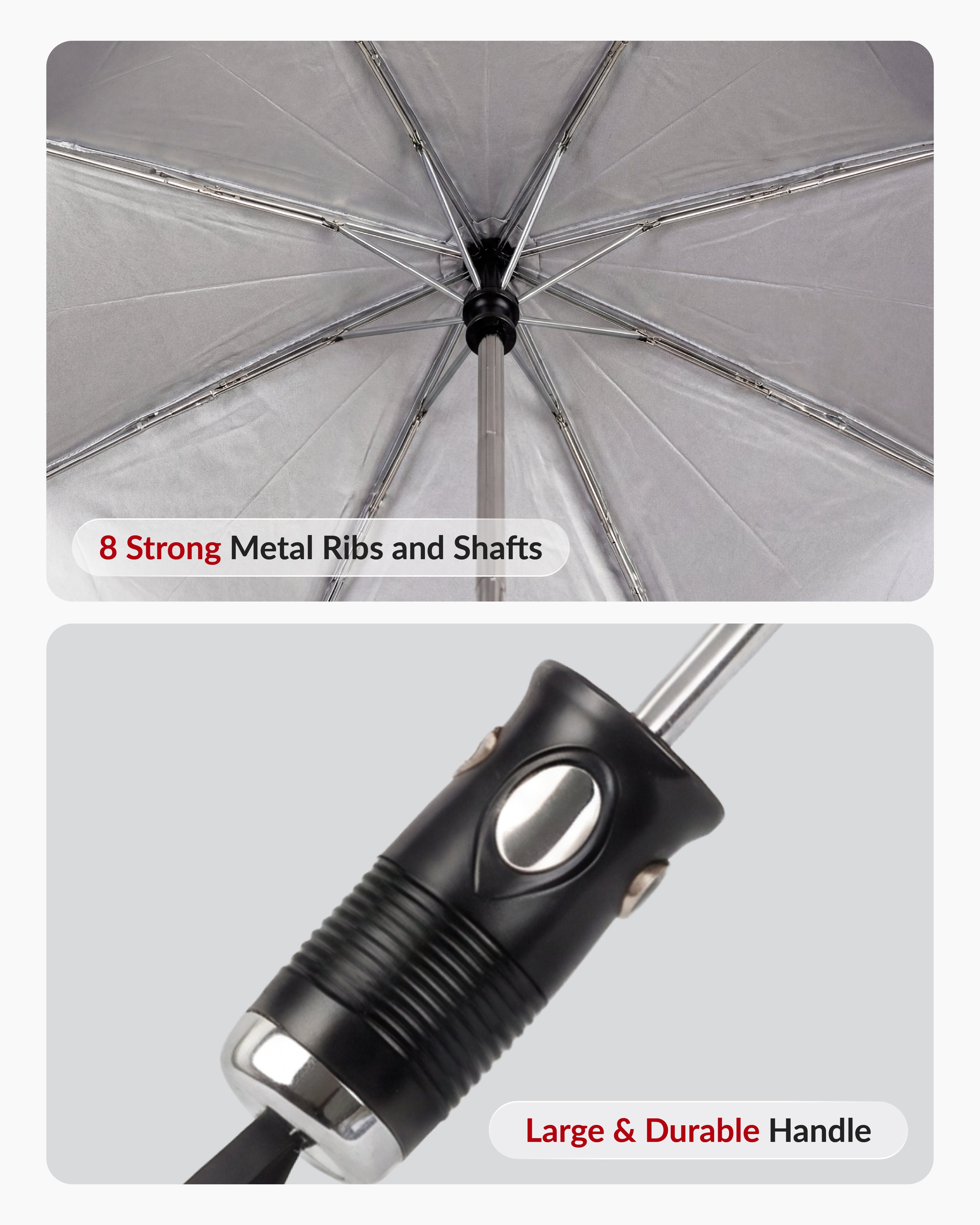 Destinio Umbrella for Man - Large Size, Fully Automatic, Windproof Fibreglass Ribs, UPF 50+ Sun Protection, Premium 210T Pongee, Foldable Umbrella for Rain with Travel Cover for Men and Women - 3 fold Compact Easy to Carry (Auto open auto close)