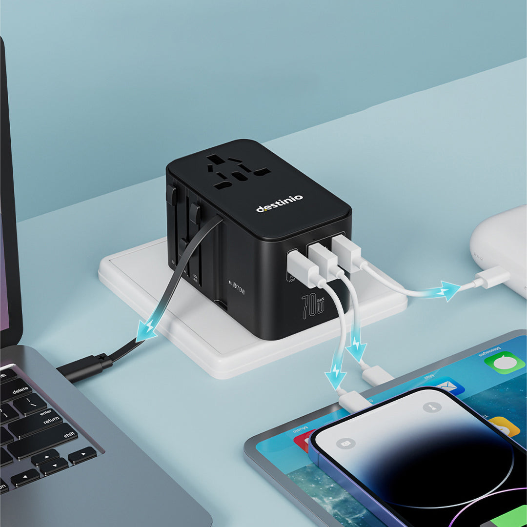 70W Type C Gan International Travel Adapter
