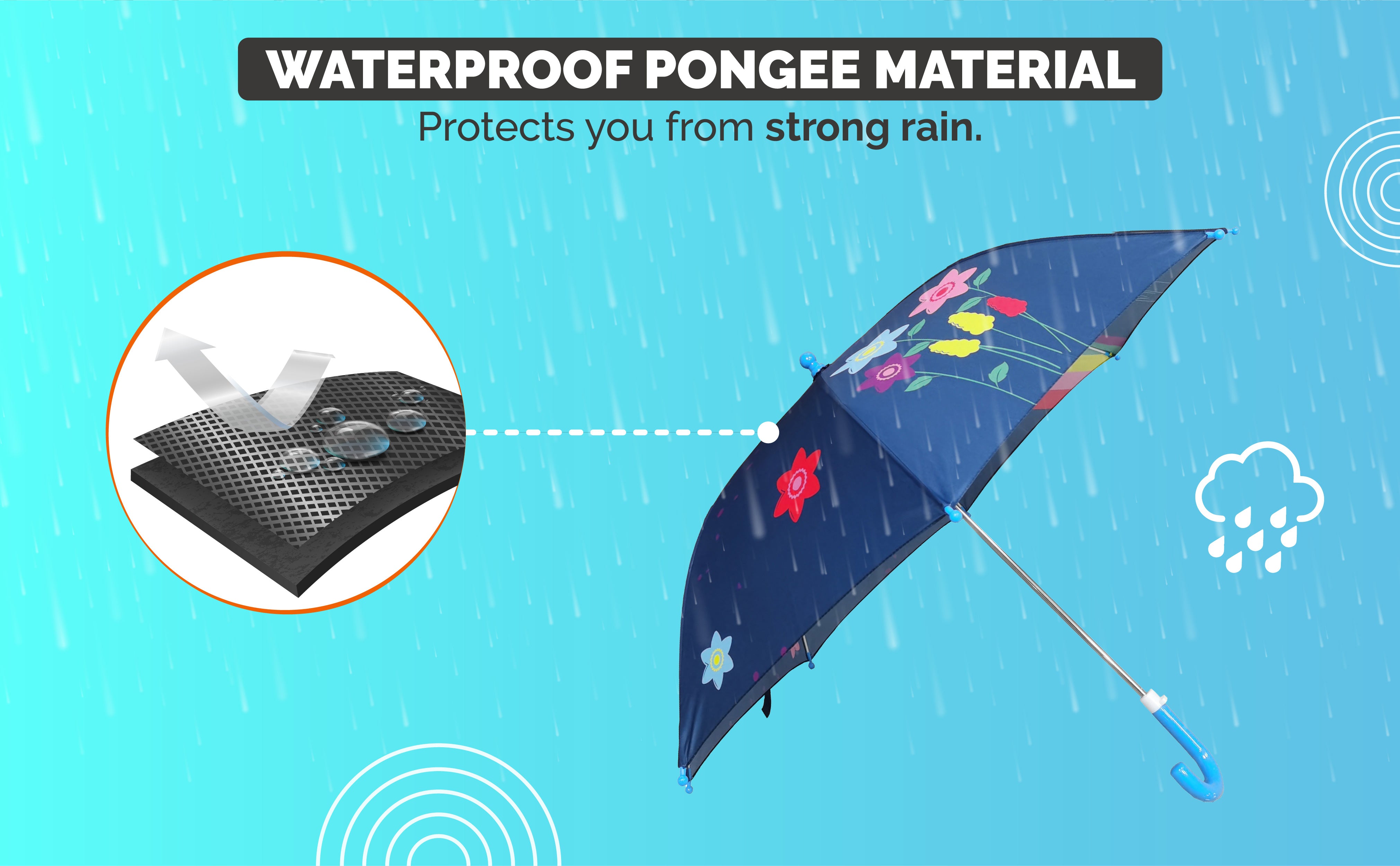 Destinio Umbrella for Kids; Stylish & Cute, Child Safe, 100% Waterproof; Kids Umbrella for Girls, Boys and Baby