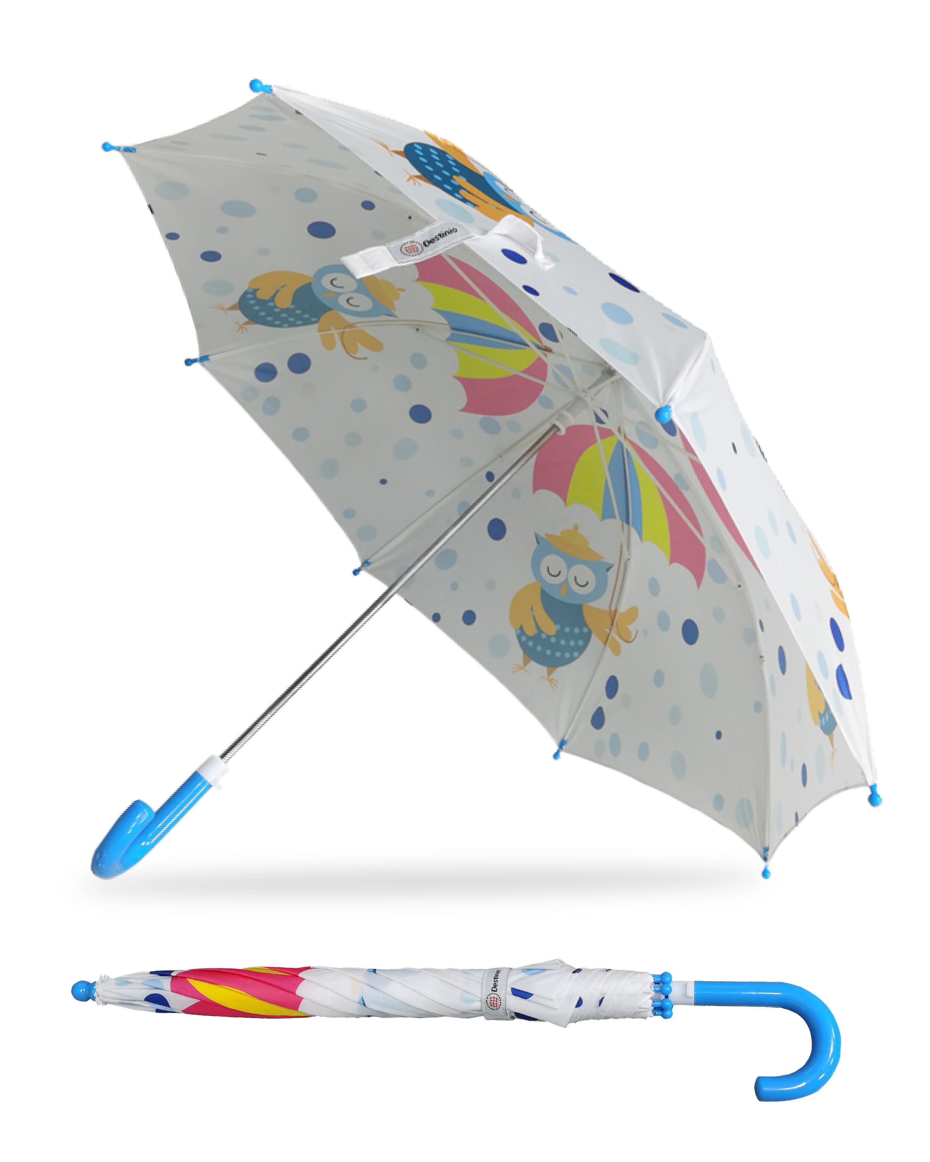 Destinio Umbrella for Kids; Stylish & Cute, Child Safe, 100% Waterproof; Kids Umbrella for Girls, Boys and Baby