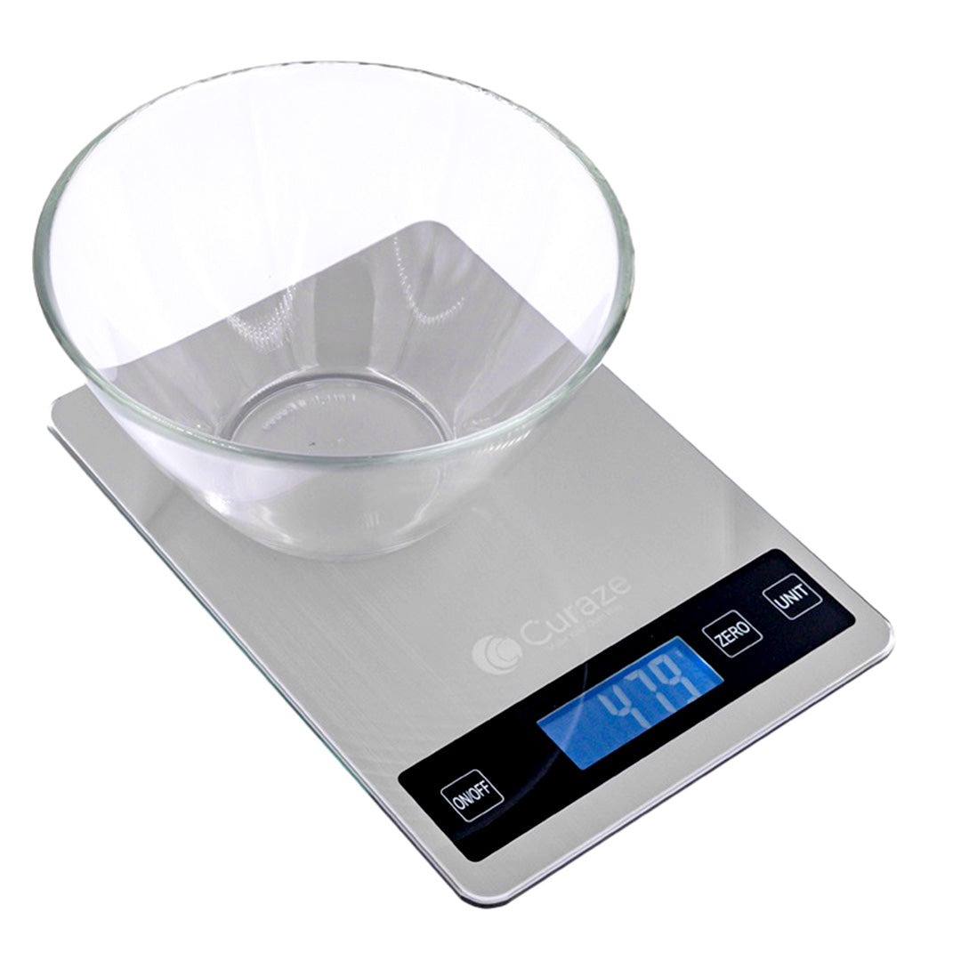 Curaze Kitchen Scale | Touch Screen Buttons, Multiple Units, TARE Function