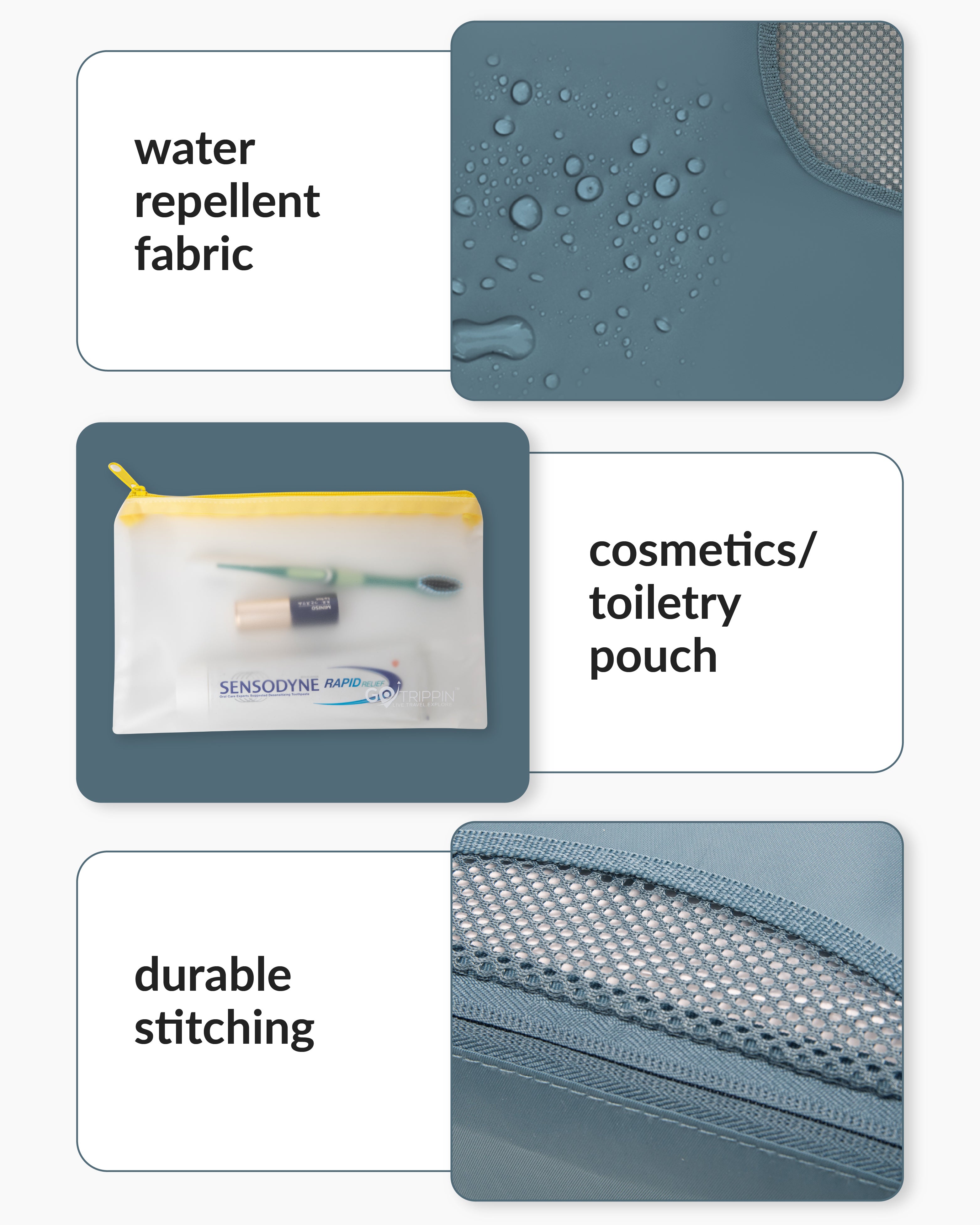 Destinio Packing Cubes - 6 piece set (Cross Mesh)