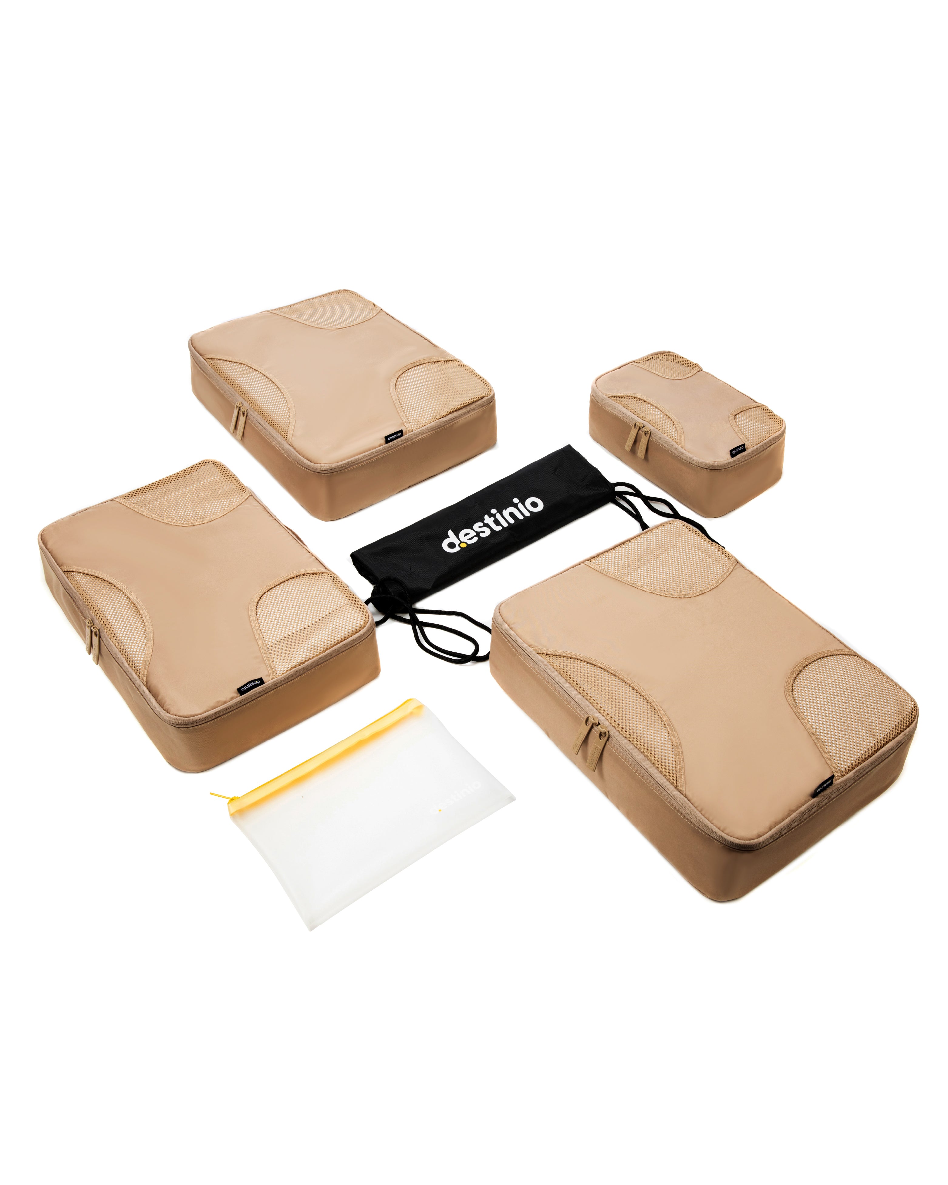 Destinio Packing Cubes - 6 piece set (Cross Mesh)