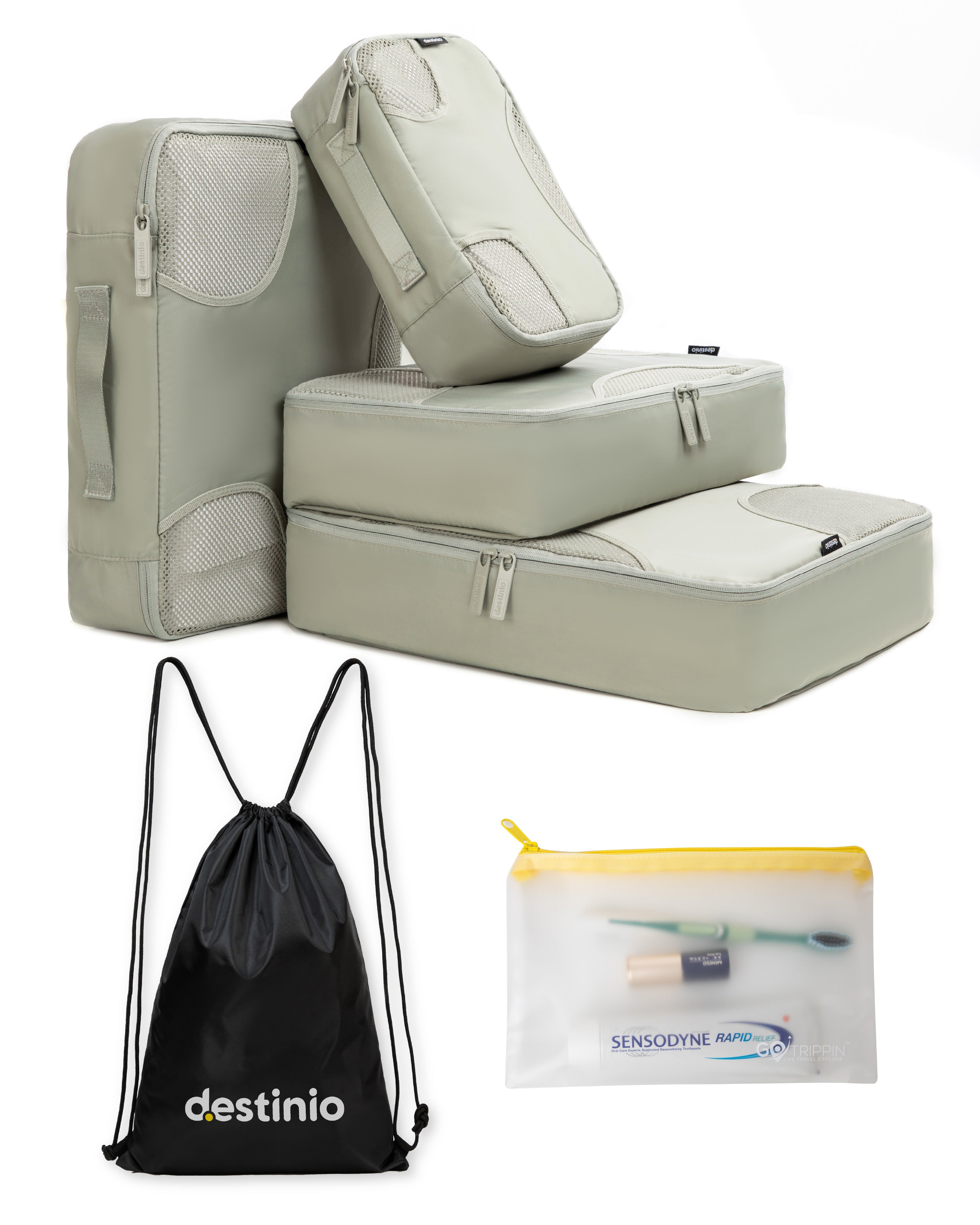 Destinio Packing Cubes - 6 piece set (Cross Mesh)