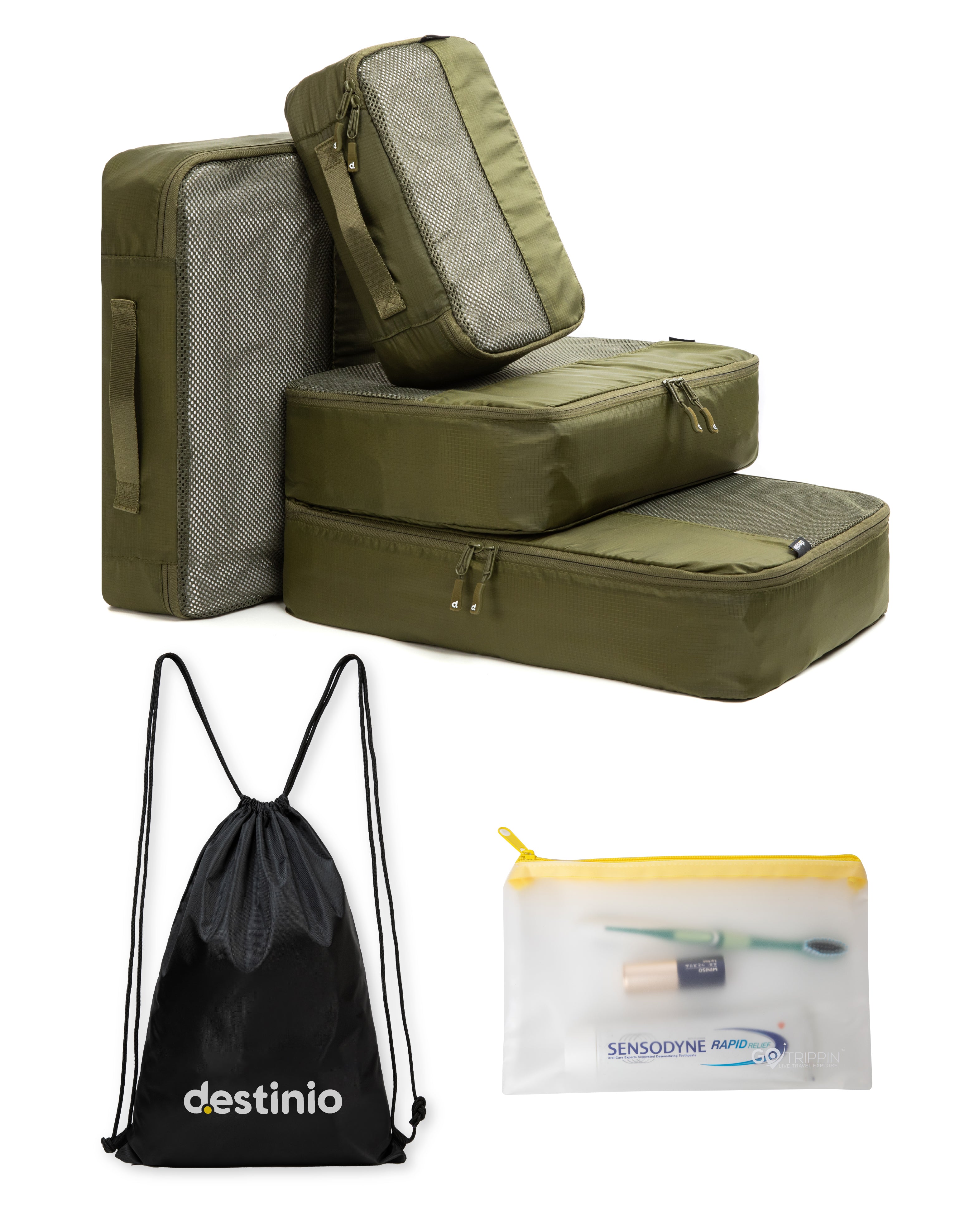 Destinio Packing Cubes - 6 piece set (Rectangle Mesh)