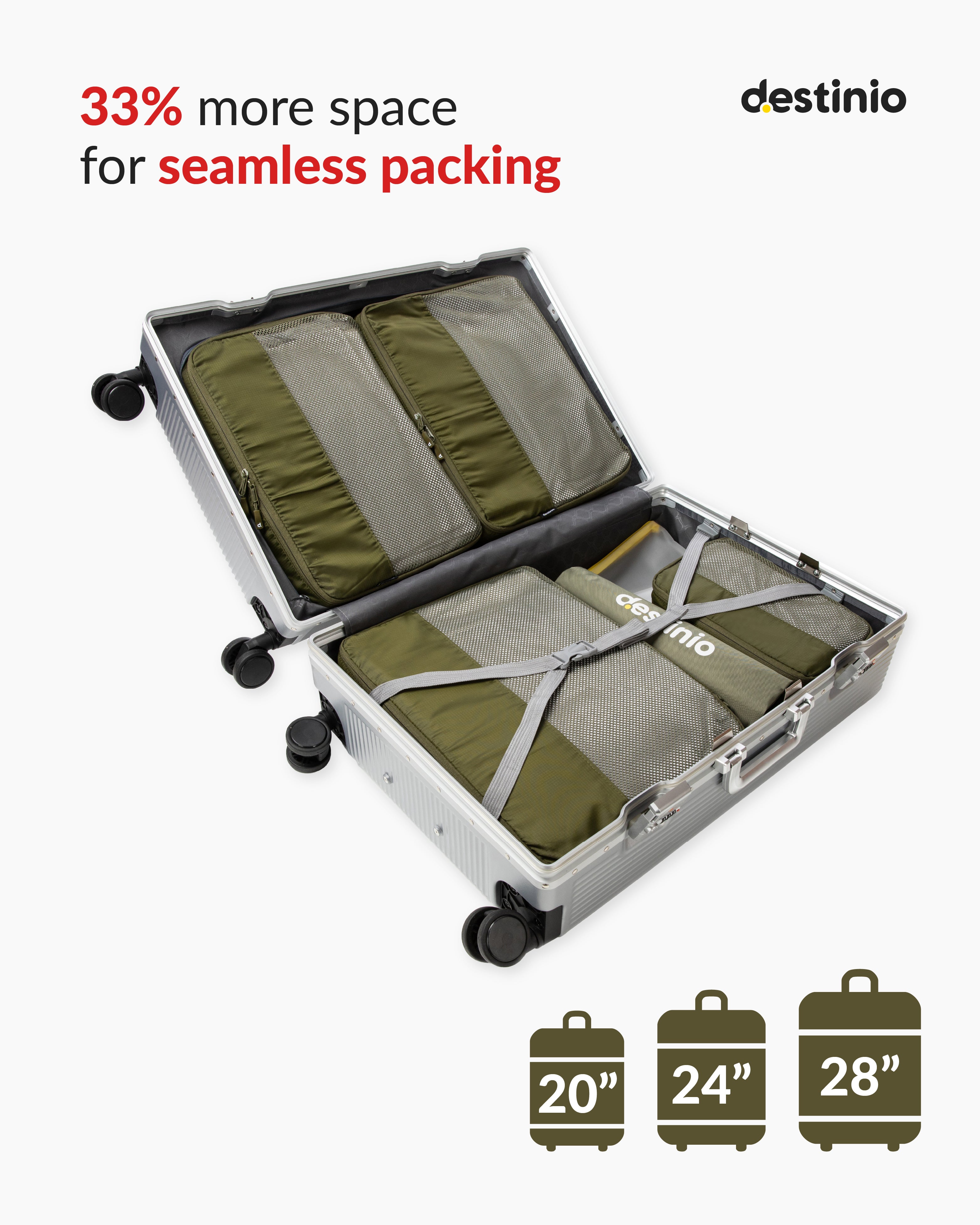 Destinio Packing Cubes - 6 piece set (Rectangle Mesh)