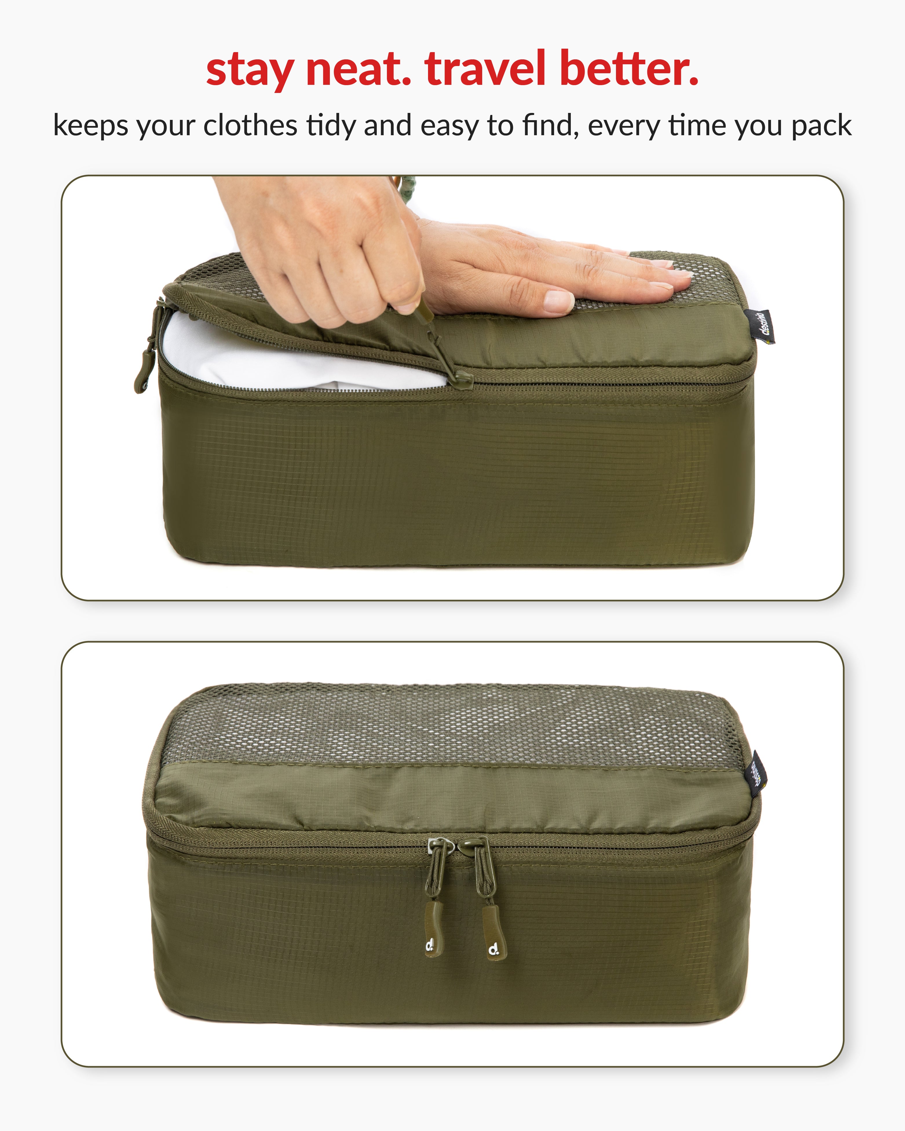 Destinio Packing Cubes - 6 piece set (Rectangle Mesh)
