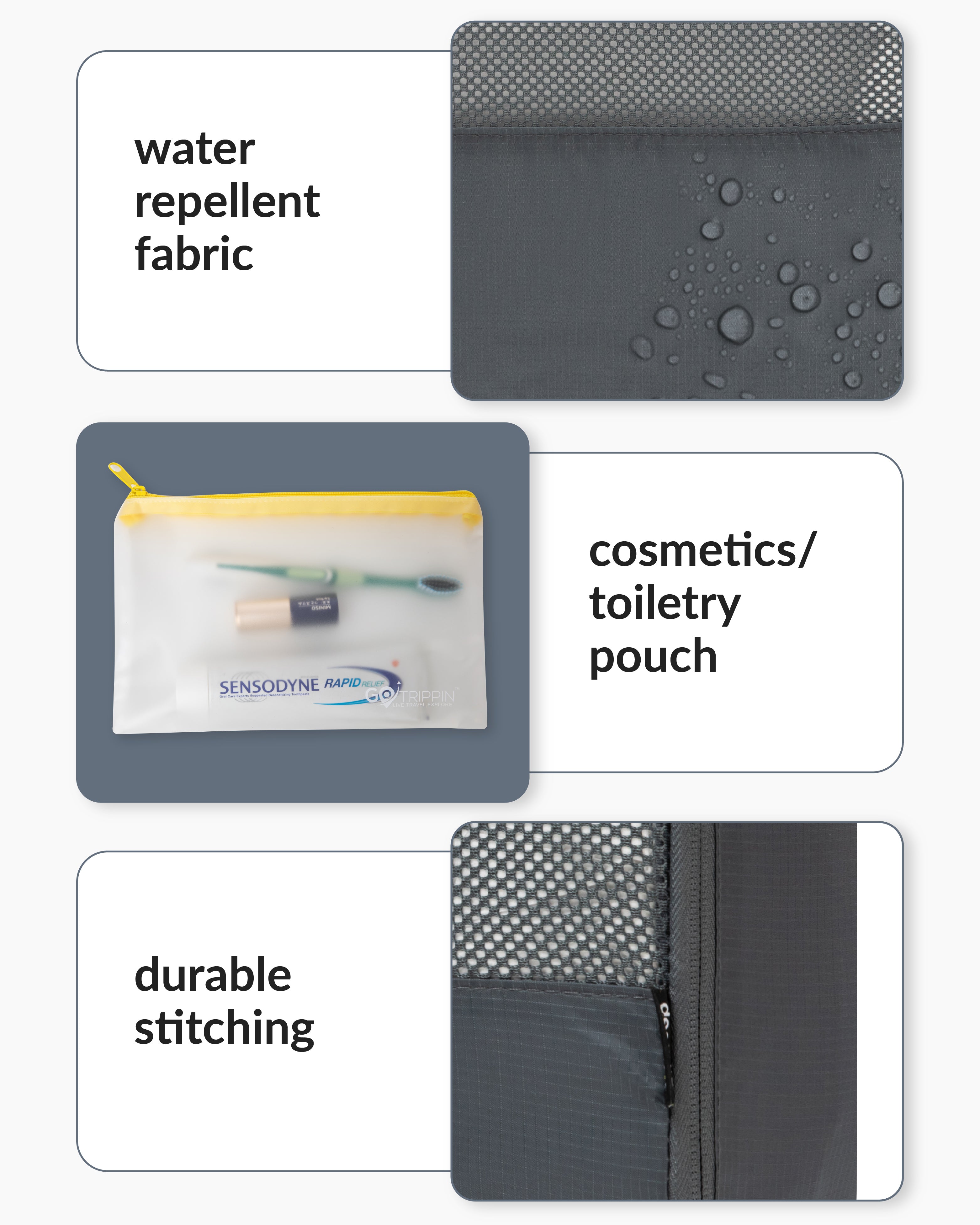 Destinio Packing Cubes - 6 piece set (Rectangle Mesh)