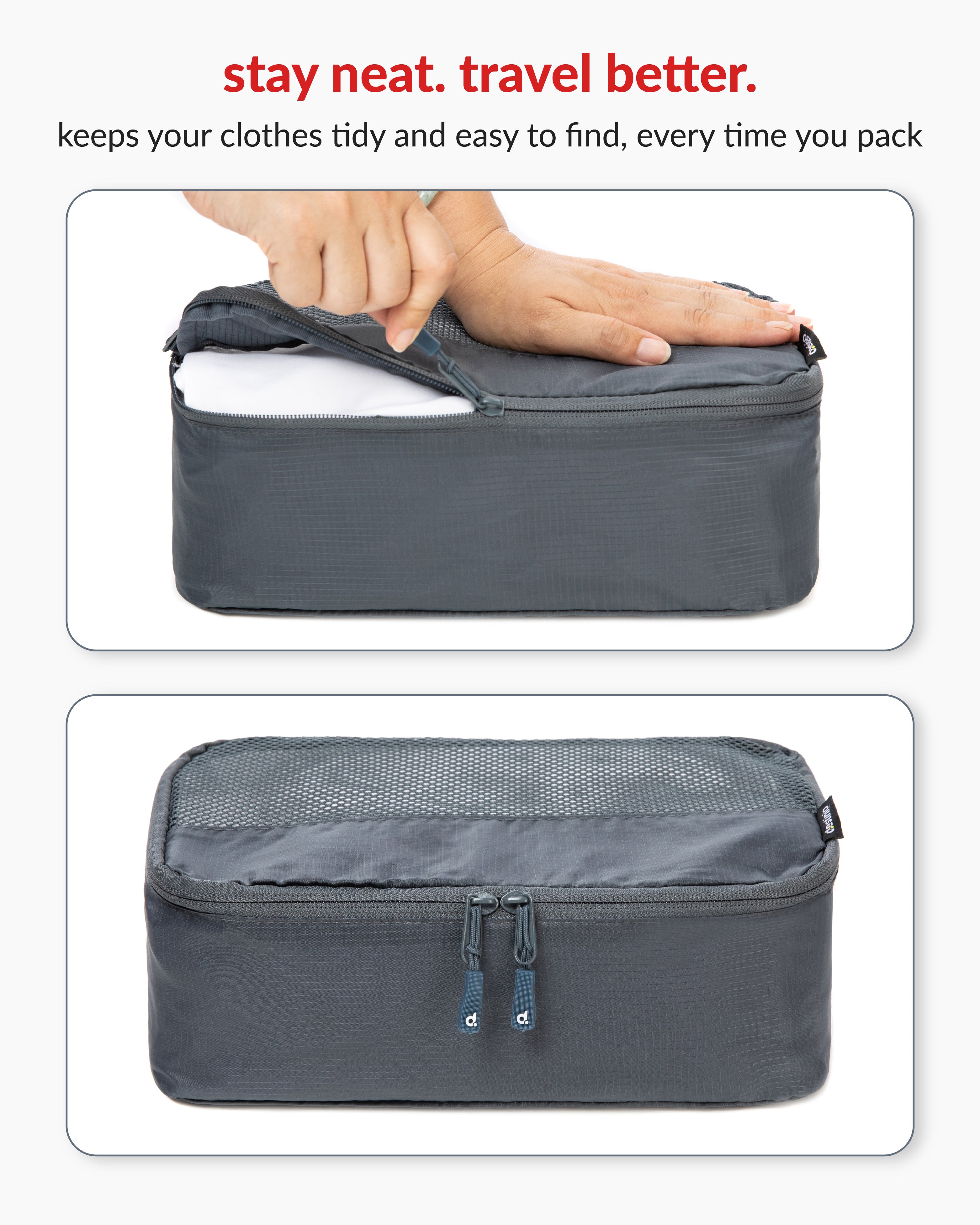 Destinio Packing Cubes - 6 piece set (Rectangle Mesh)