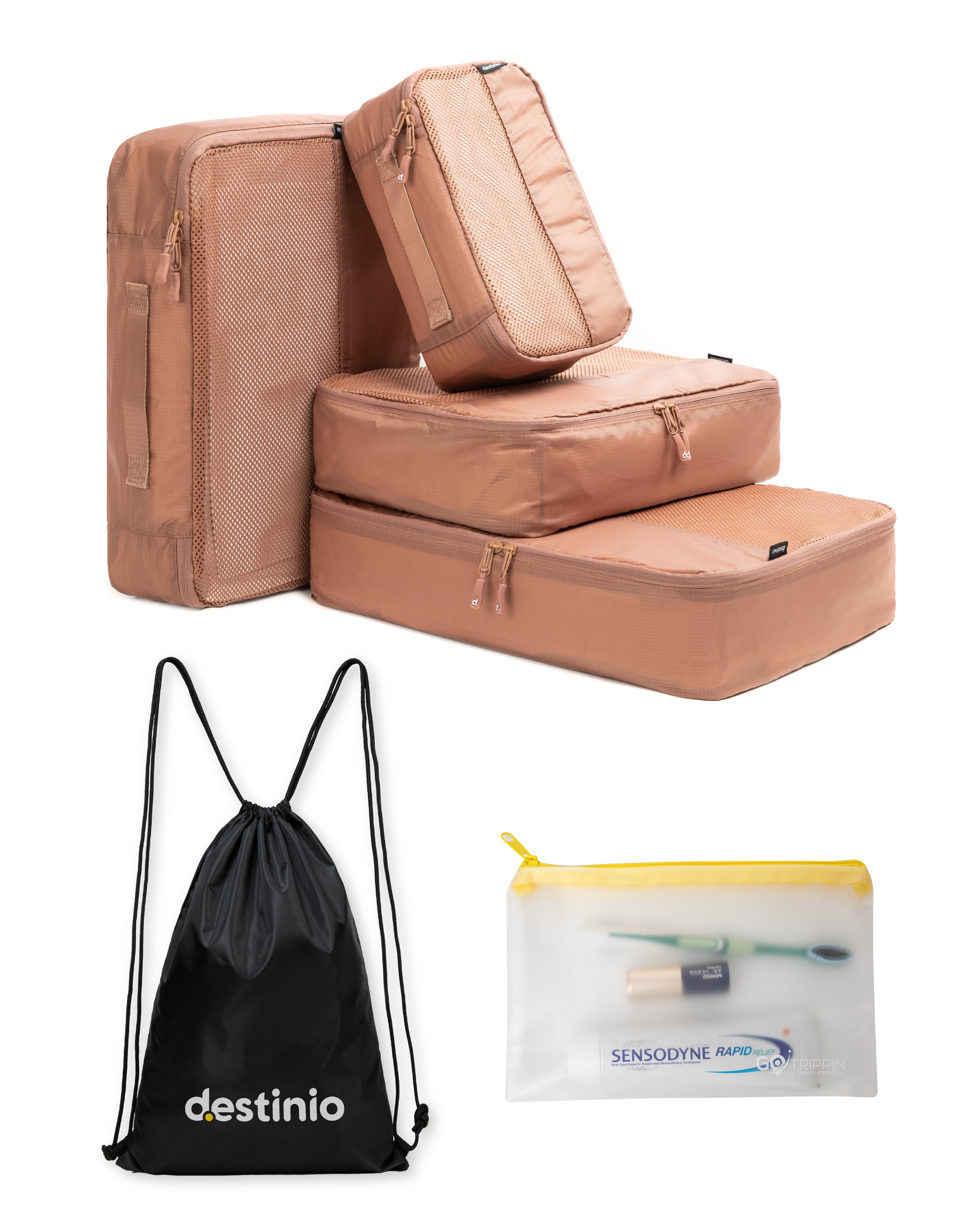 Destinio Packing Cubes - 6 piece set (Rectangle Mesh)