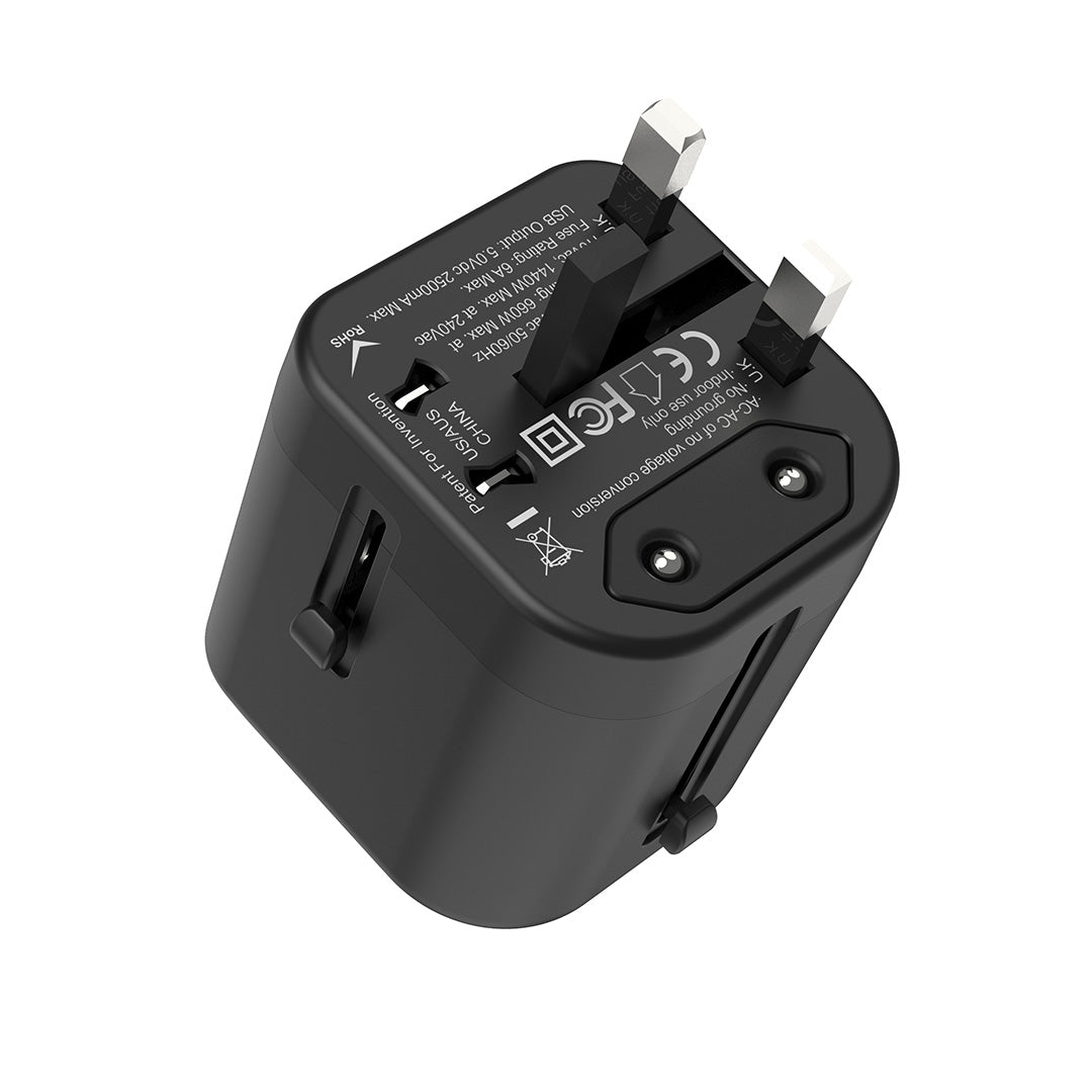 Destinio Premium Universal Travel Adapter | Worldwide Compatibility, Dual USB Ports, Safety Certified
