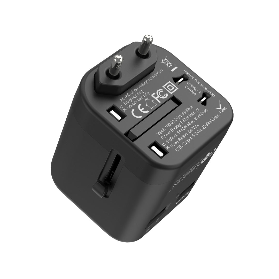 Destinio Premium Universal Travel Adapter | Worldwide Compatibility, Dual USB Ports, Safety Certified