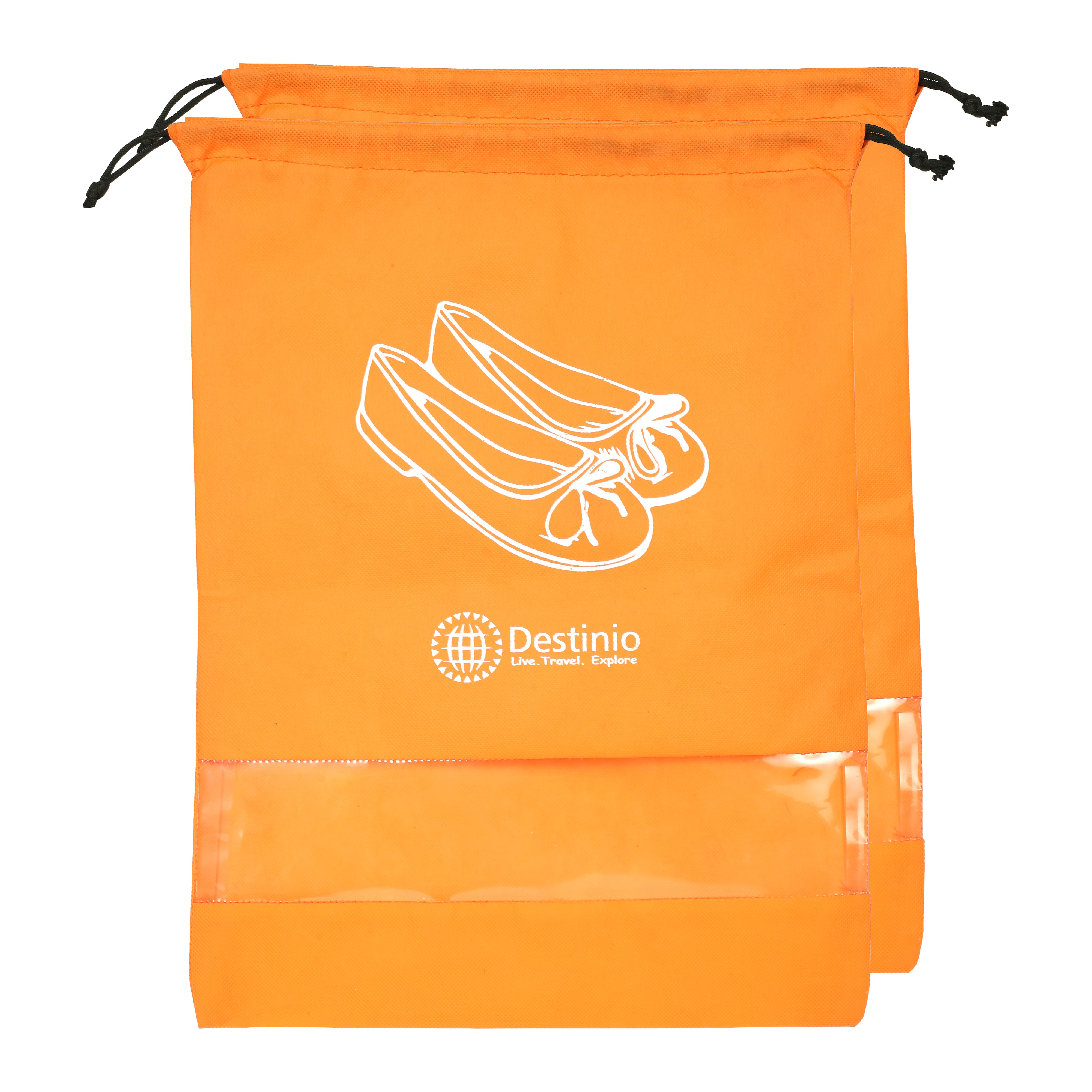 Destinio Shoe Bags Pouches Travel, 6 Pcs in 3 Colors and 3 Designs