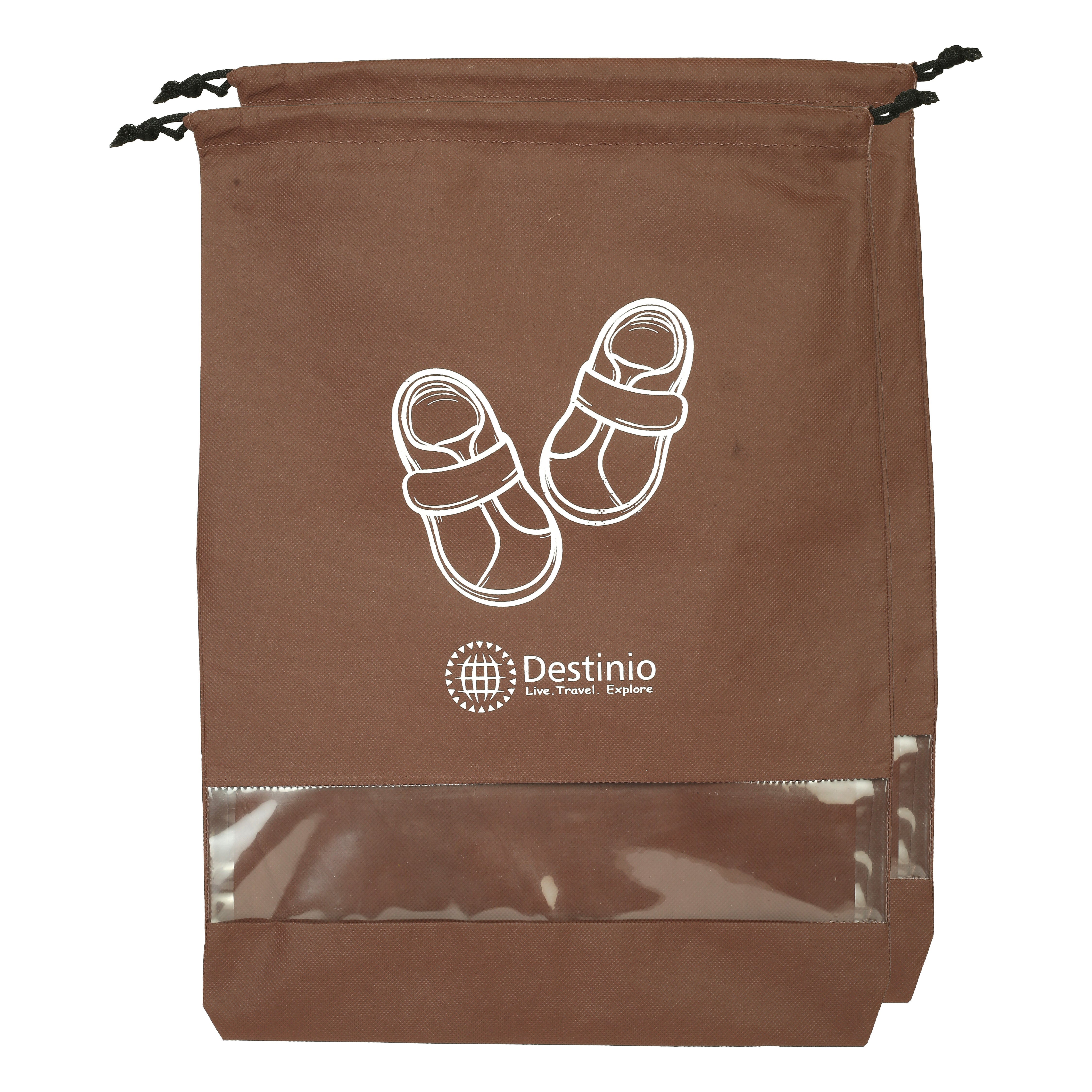 Destinio Shoe Bags Pouches Travel, 6 Pcs in 3 Colors and 3 Designs