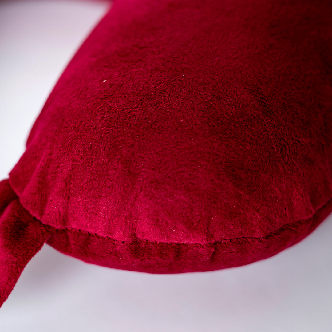 Destinio Neck Pillow - Solid Red | Premium Memory Foam, Ergonomic Design, Includes Eye Mask