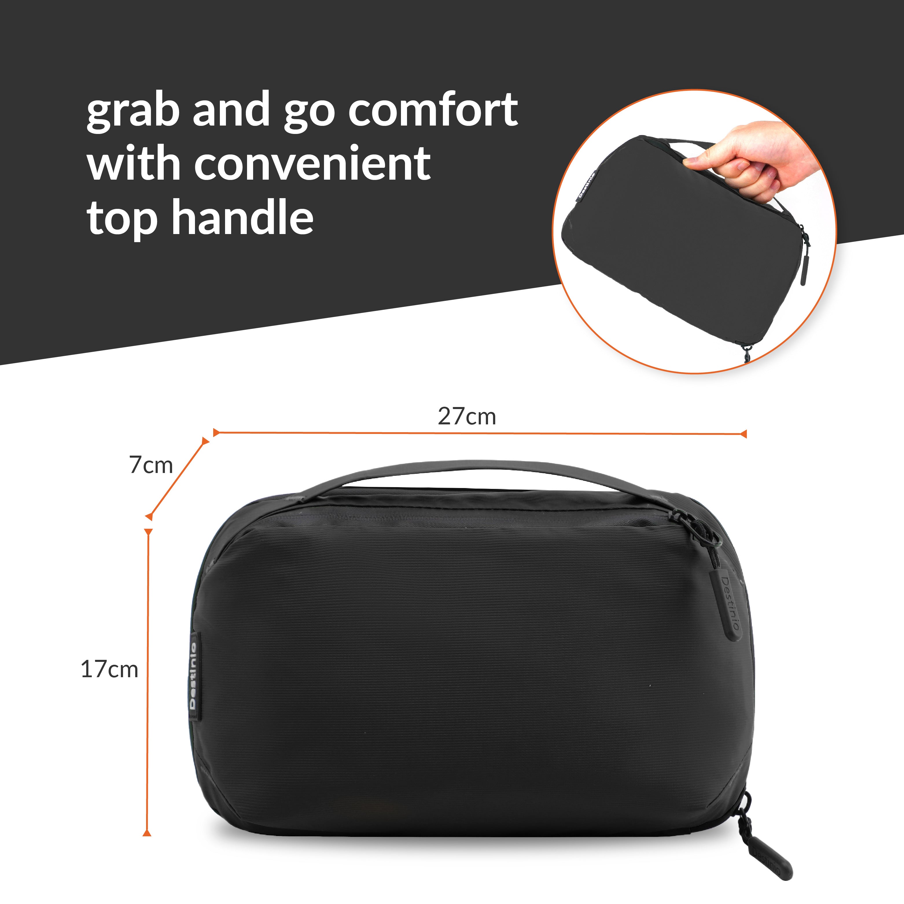 Destinio Electronics Organizer Bag | Waterproof, Large Storage, Compact and Portable