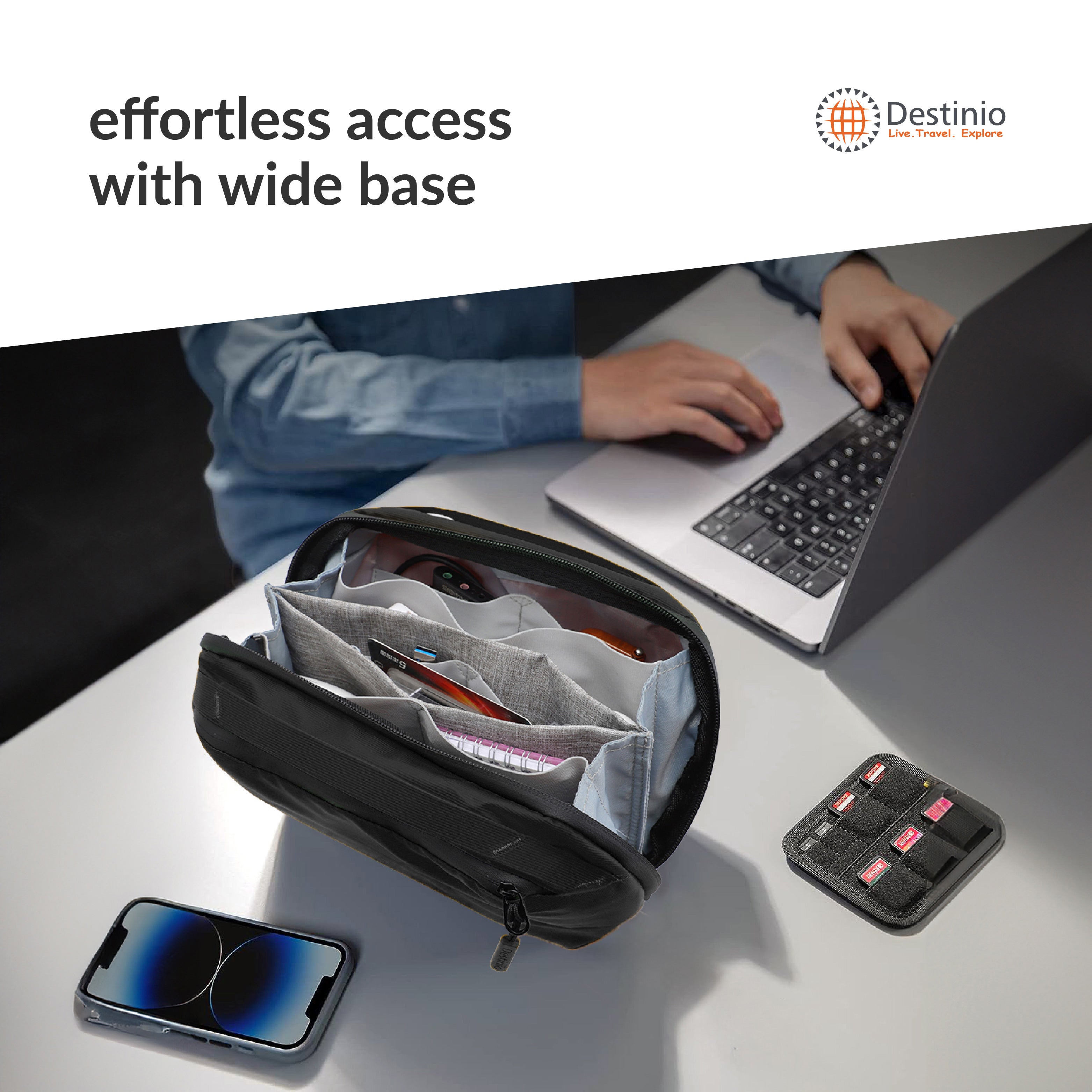 Destinio Electronics Organizer Bag | Waterproof, Large Storage, Compact and Portable