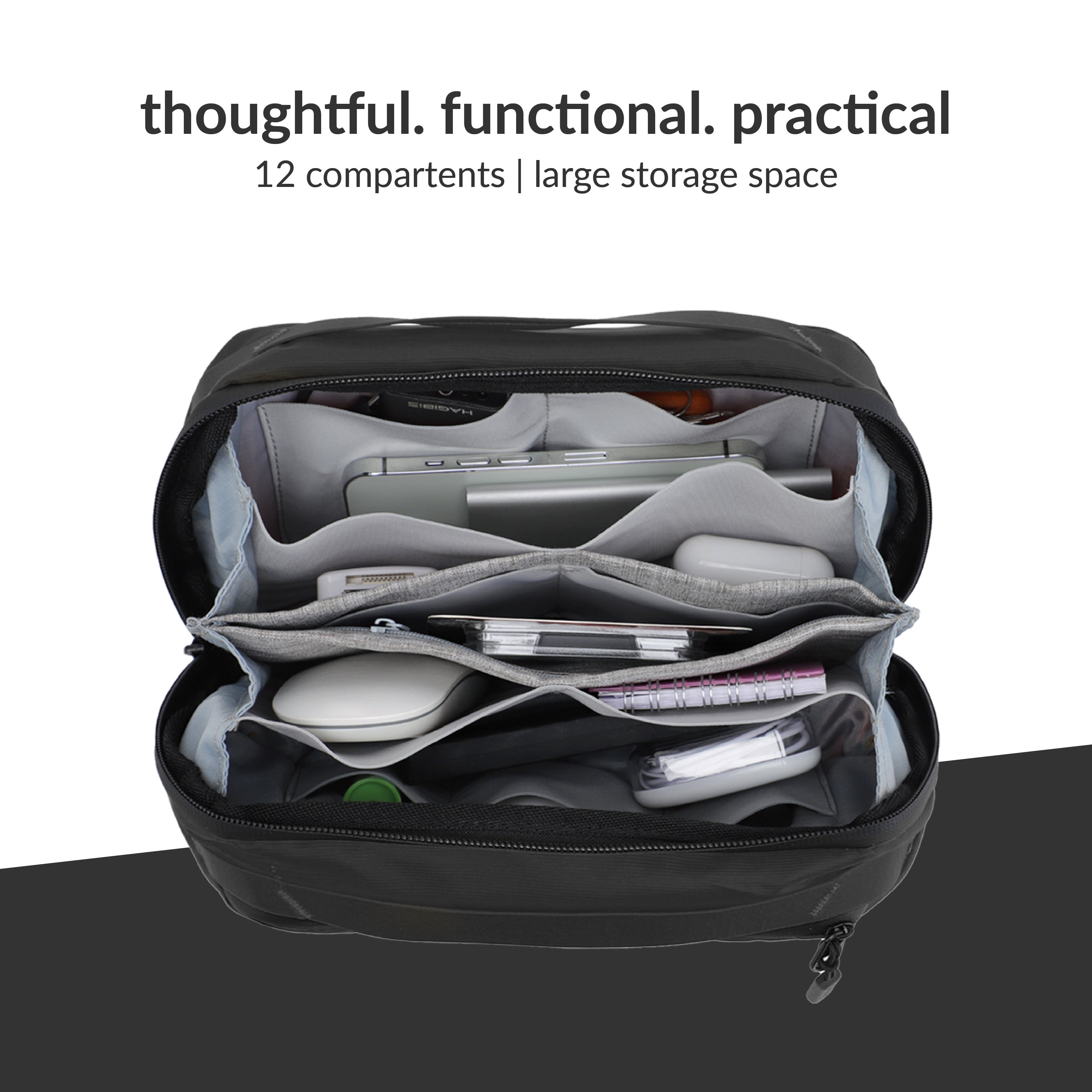 Destinio Electronics Organizer Bag | Waterproof, Large Storage, Compact and Portable