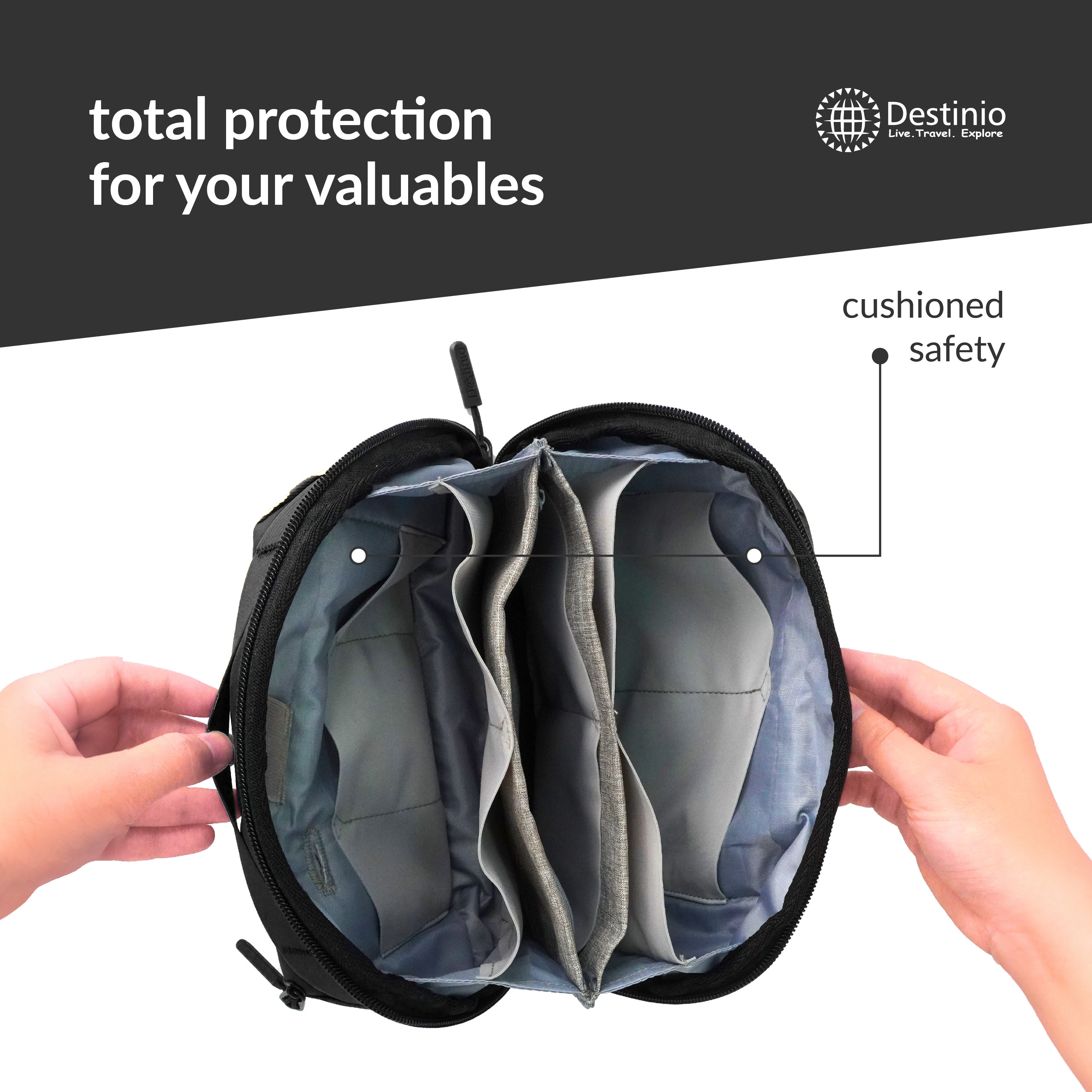 Destinio Electronics Organizer Bag | Waterproof, Large Storage, Compact and Portable