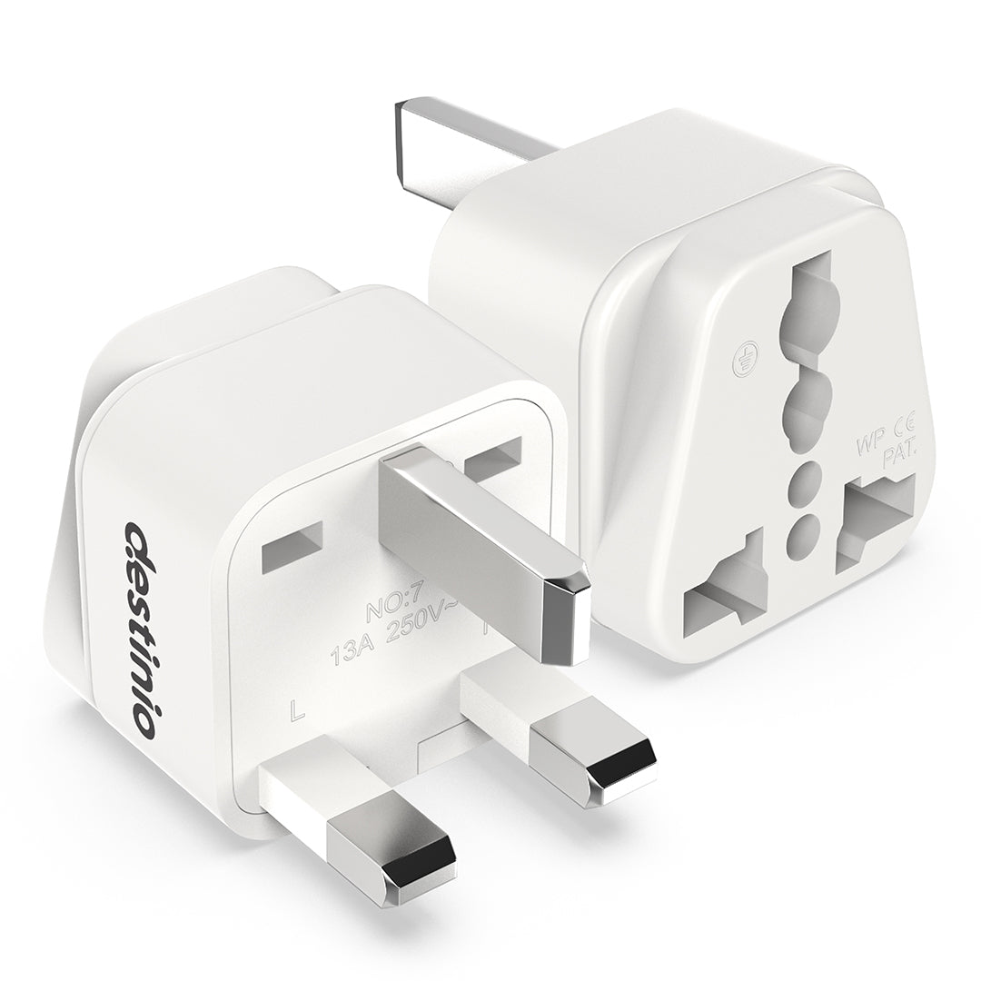 Destinio Multi Adapter Type G UK | Universal Compatibility, Dual Device Charging, Safety Certified