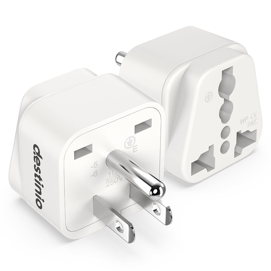 Destinio Multi Adapter Type B USA | Universal Compatibility, Dual Device Charging, Safety Certified