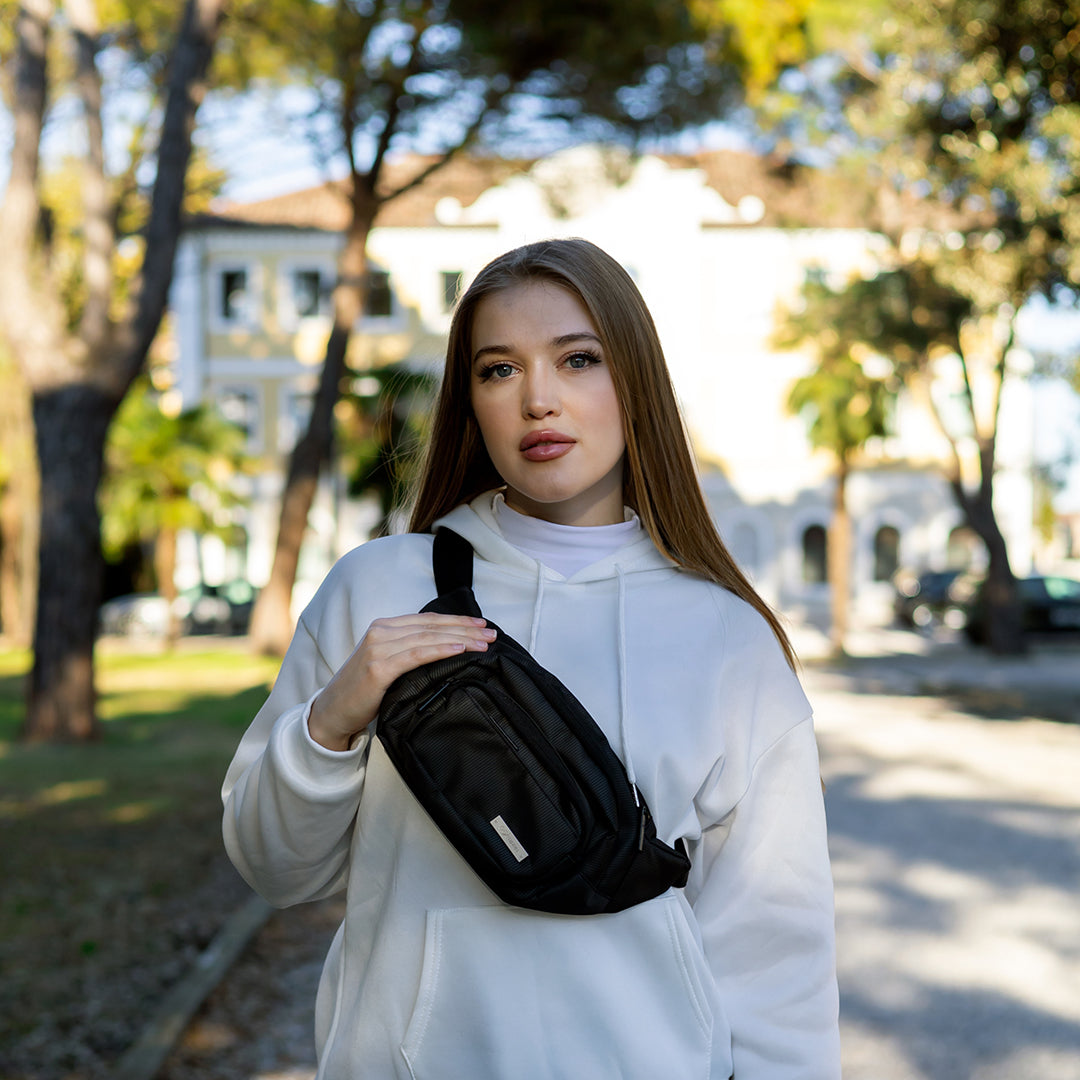 Destinio Waist Bag | Water-Resistant, RFID Protection, Adjustable Strap, Multiple Pockets