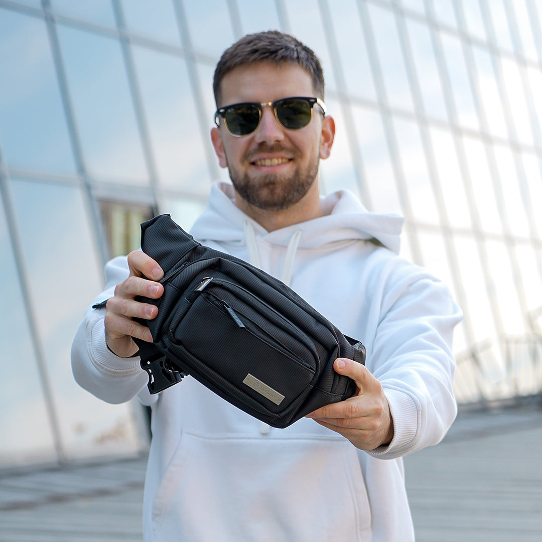 Destinio Waist Bag | Water-Resistant, RFID Protection, Adjustable Strap, Multiple Pockets