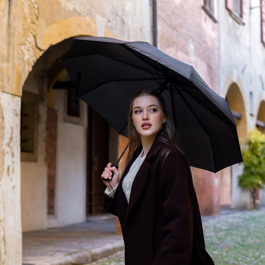 Destinio Umbrella - Black 23 Inch | Auto Open-Close, Wind-Resistant, Compact Design