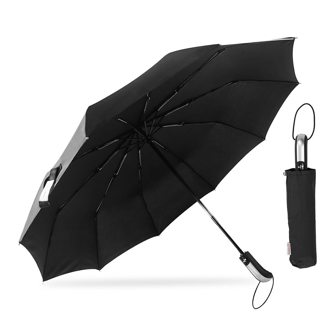 Destinio Umbrella - Black 23 Inch | Auto Open-Close, Wind-Resistant, Compact Design