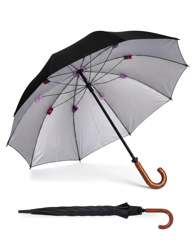 Destinio Black Golf Umbrella | 25-Inch Large Canopy, UV Protection, Windproof, and Waterproof