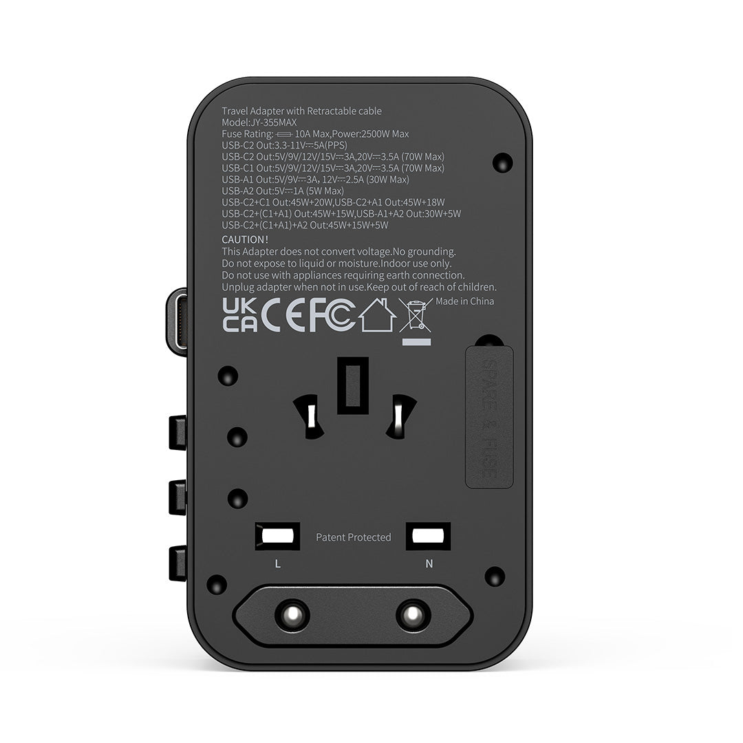 70W Type C Gan International Travel Adapter