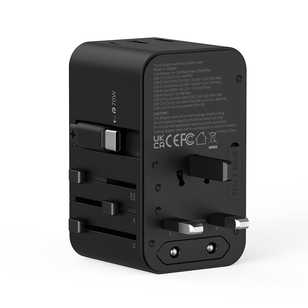 70W Type C Gan International Travel Adapter