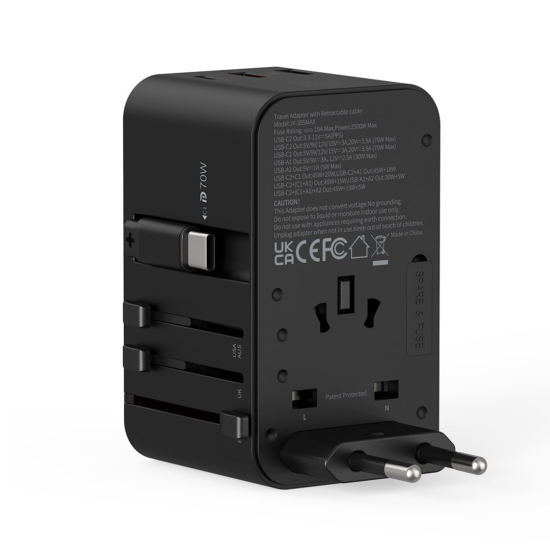 70W Type C Gan International Travel Adapter