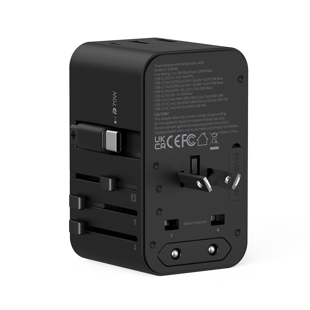70W Type C Gan International Travel Adapter