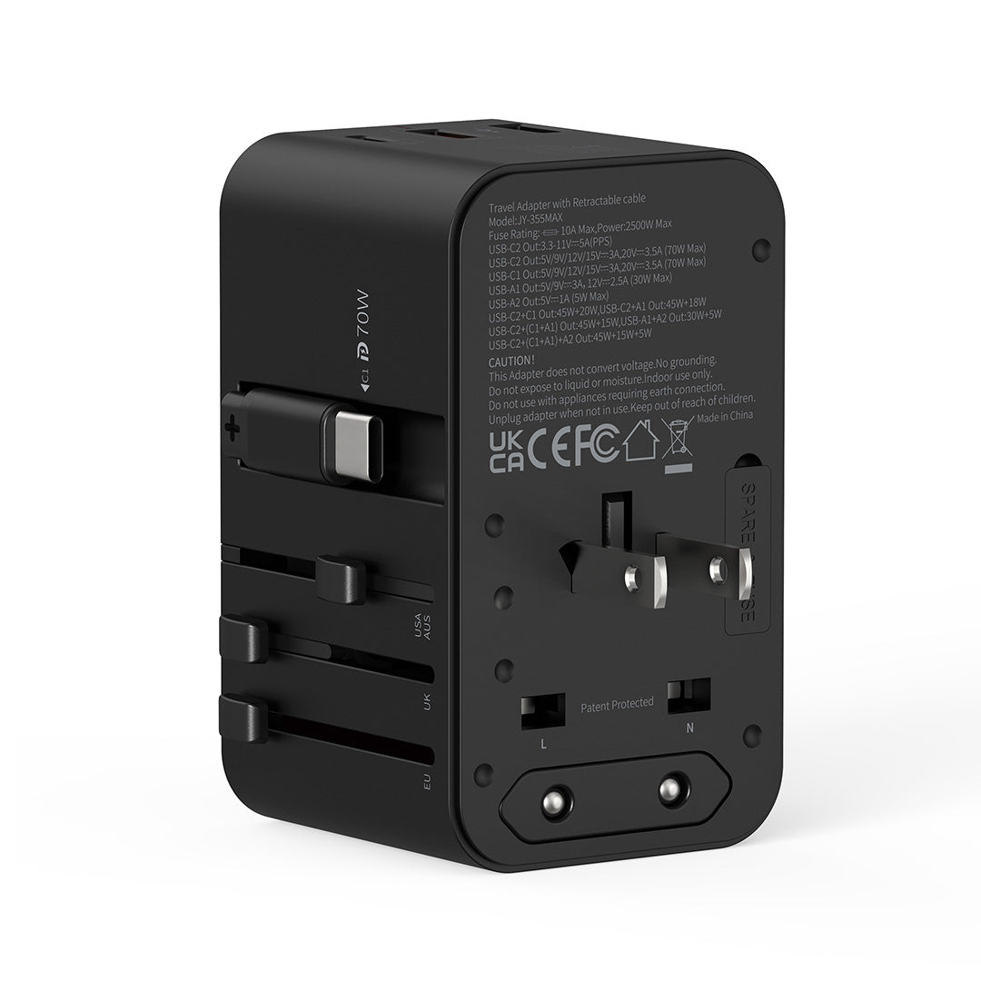 70W Type C Gan International Travel Adapter