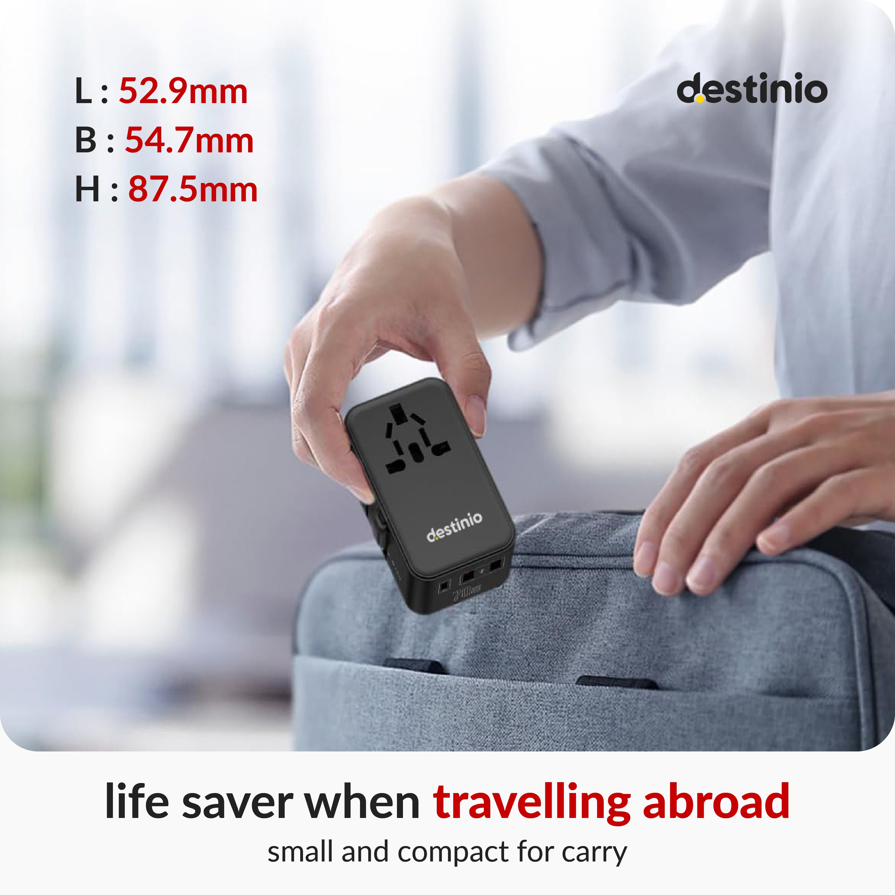 70W Type C Gan International Travel Adapter