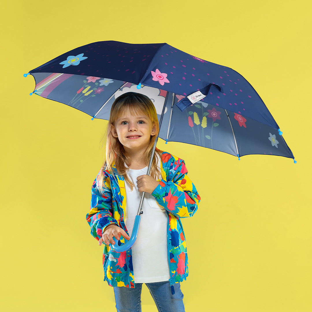 Destinio Umbrella for Kids - Blue | Safe Design, Waterproof, Windproof, Lightweight