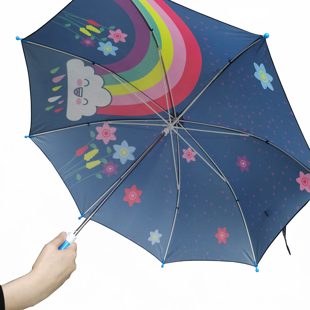 Destinio Umbrella for Kids - Blue | Safe Design, Waterproof, Windproof, Lightweight