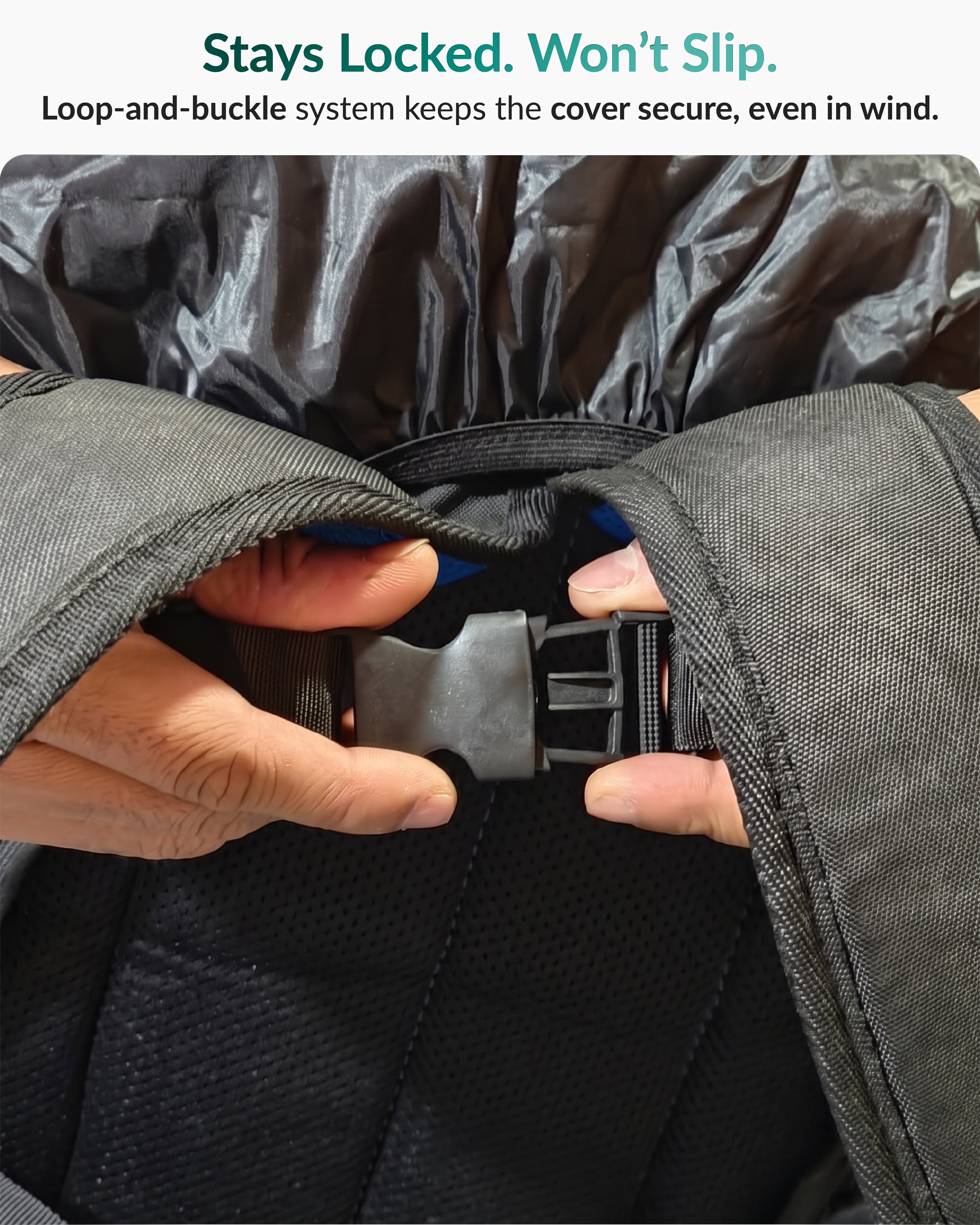 Destinio Waterproof Backpack Rain Cover – Travel Essential for Bags, PU Coated Heavy Duty Protection, Dustproof & Windproof, Universal Fit for All Backpack Durable Bag Cover (Black - 20L to 75L)