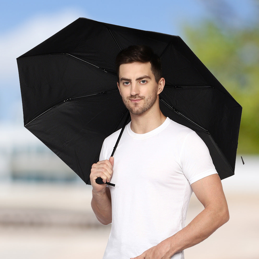 Destinio Umbrella - Black 21 Inch | Auto Open-Close, Wind-Resistant, Compact Design