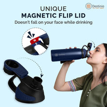 Load image into Gallery viewer, Buy Insulated Sipper Water Bottle 800ml - Destinio.in - Margnetic Lid
