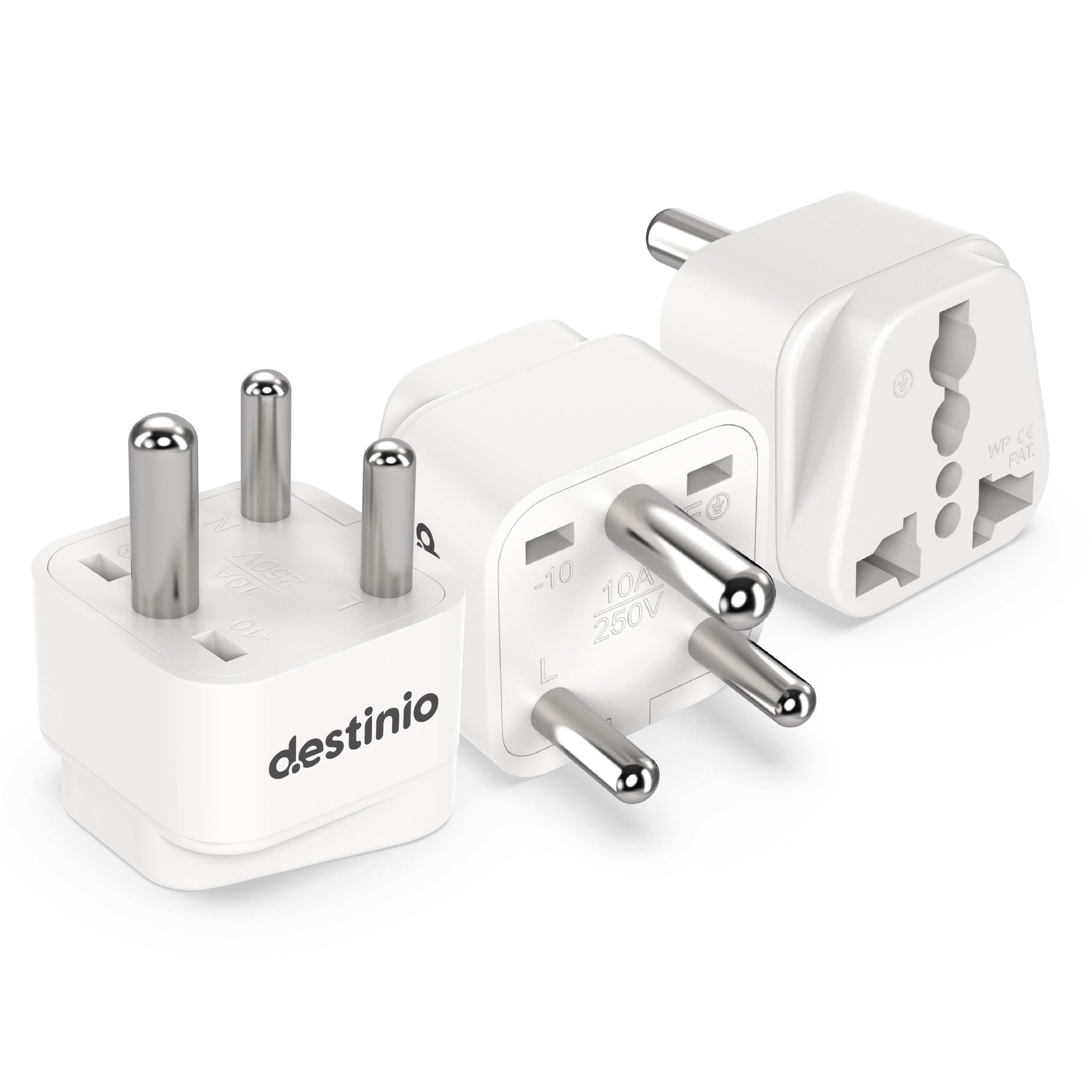 Destinio Travel Adapters (Type D (World to India Travel Adapter), (Pack of 3))