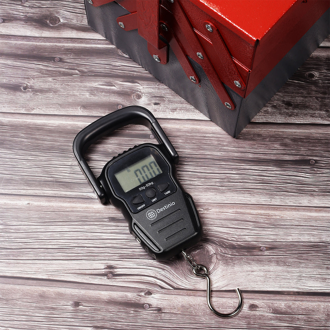 Destinio Hook Luggage Scale | 50KG Capacity, Backlit LCD, Portable with Carry Pouch